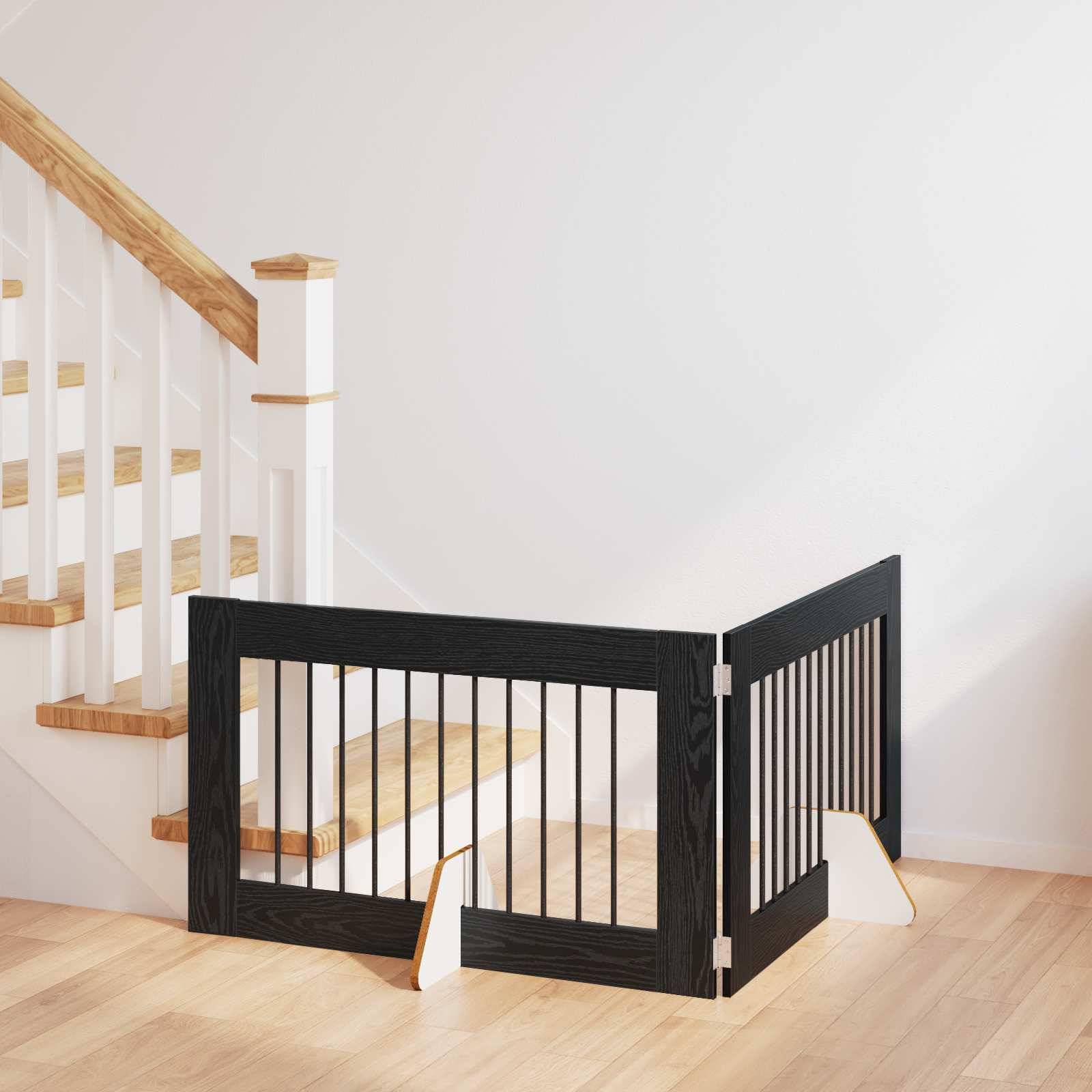 vidaXL Hundetor mit Ständern 2 pcs Schwarze Eiche 100 x 60 cm