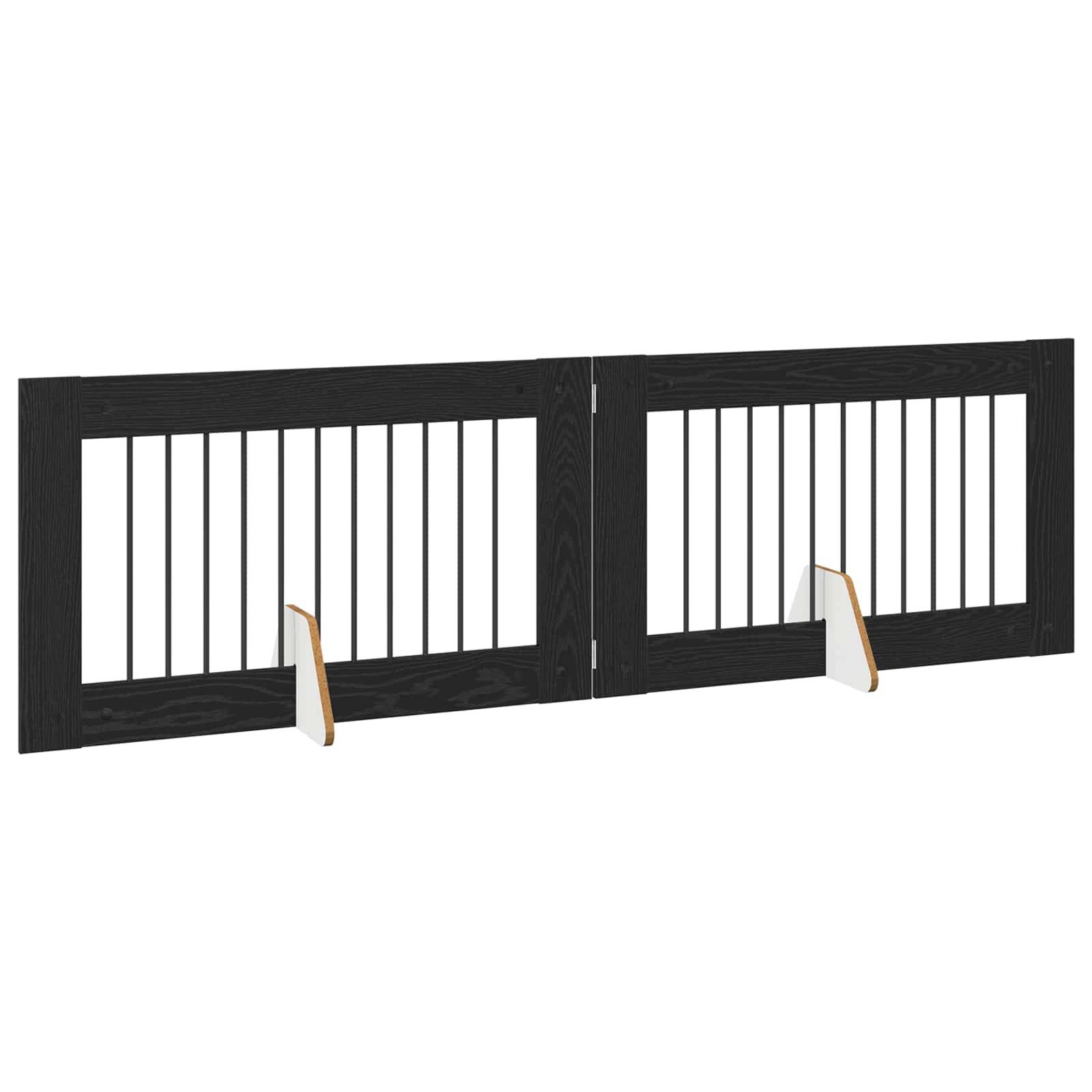 vidaXL Hundetor mit Ständern 2 pcs Schwarze Eiche 100 x 60 cm