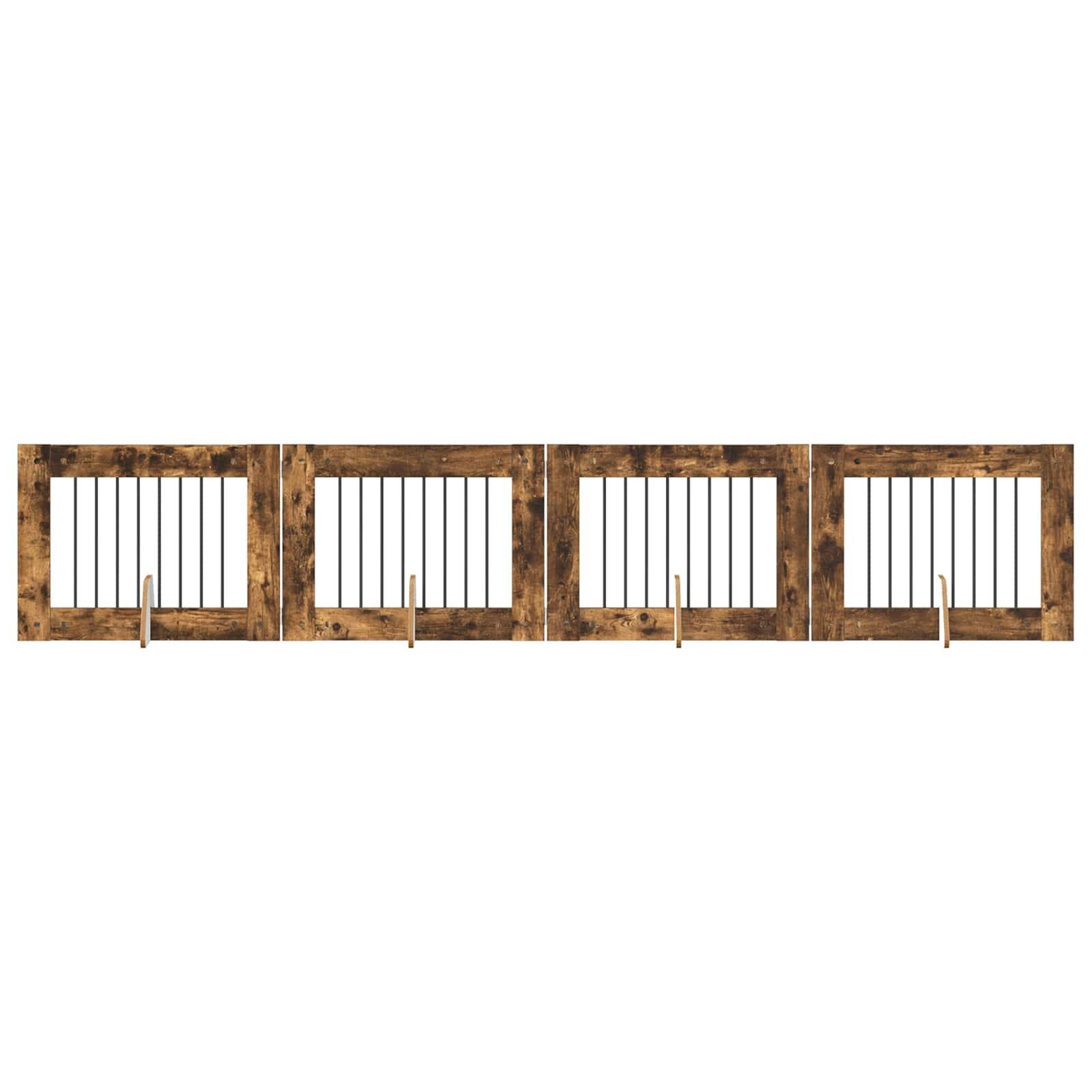 vidaXL Hundetor mit Ständern 4 pcs Geräucherte Eiche 80 x 60 cm