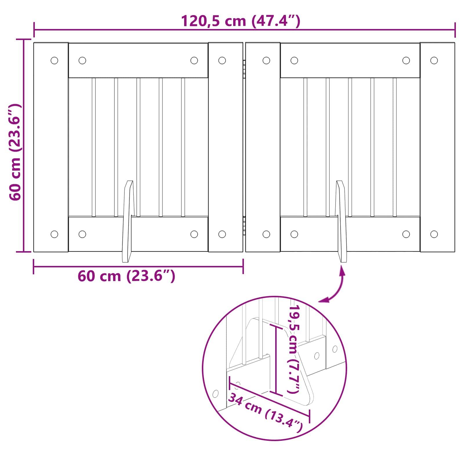 vidaXL Hundetor mit Ständern 2 pcs Artisan-Eiche 60 x 60 cm
