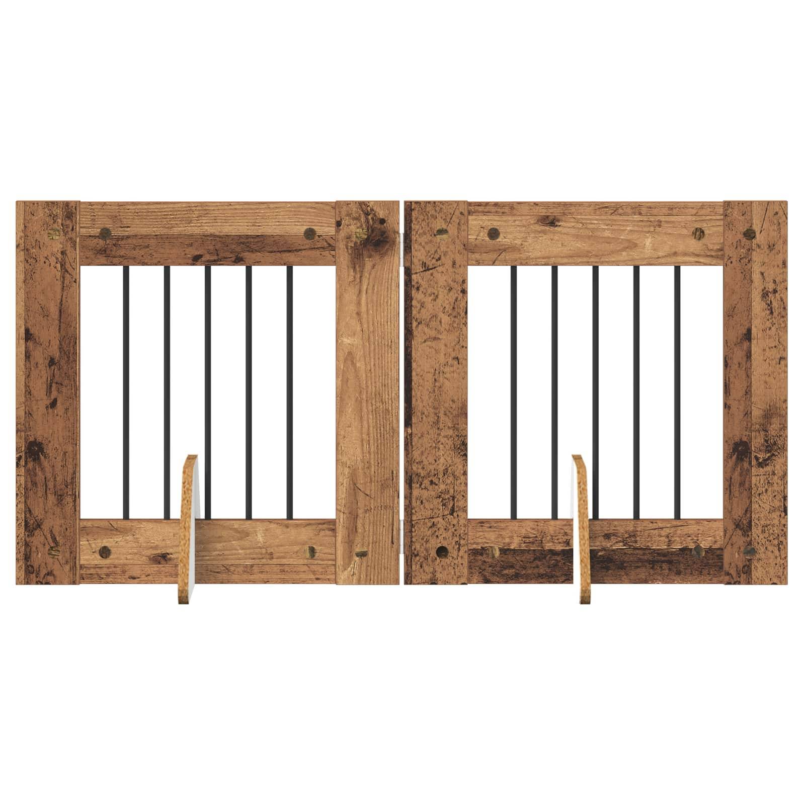 vidaXL Hundetor mit Ständern 2 pcs Altholz 60 x 60 cm Holzwerkstoff