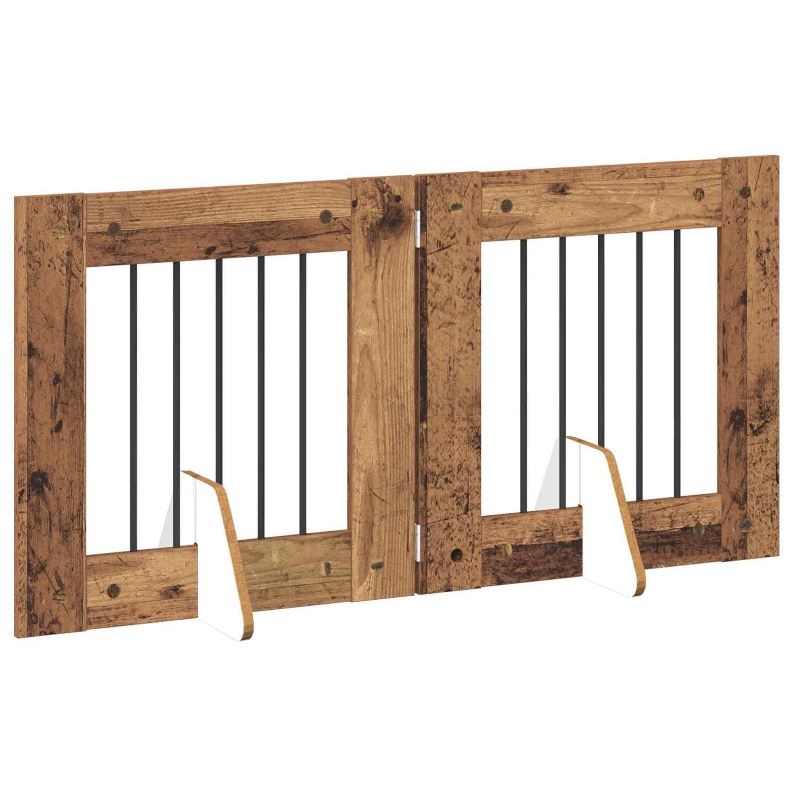 vidaXL Hundetor mit Ständern 2 pcs Altholz 60 x 60 cm Holzwerkstoff
