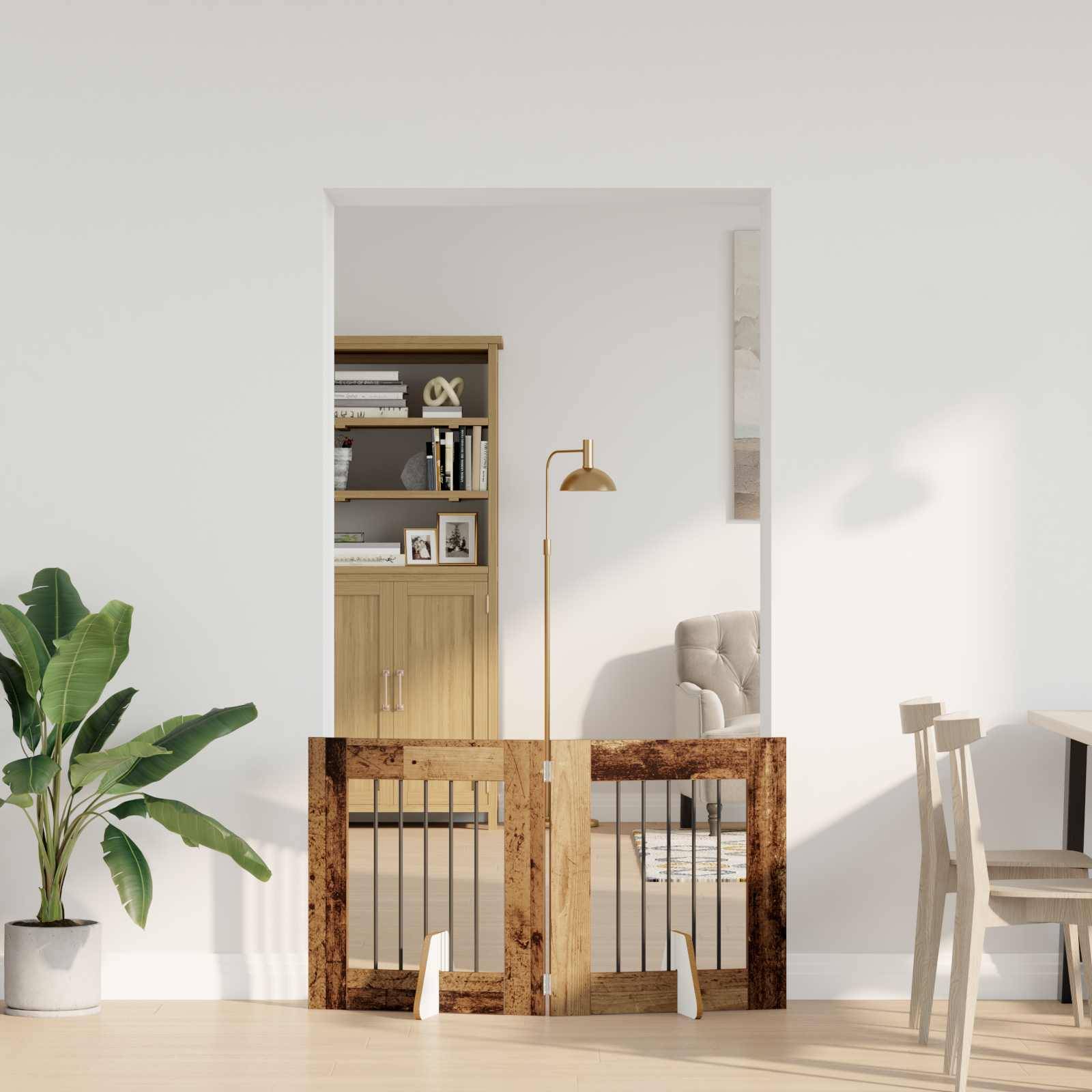 vidaXL Hundetor mit Ständern 2 pcs Altholz 60 x 60 cm Holzwerkstoff