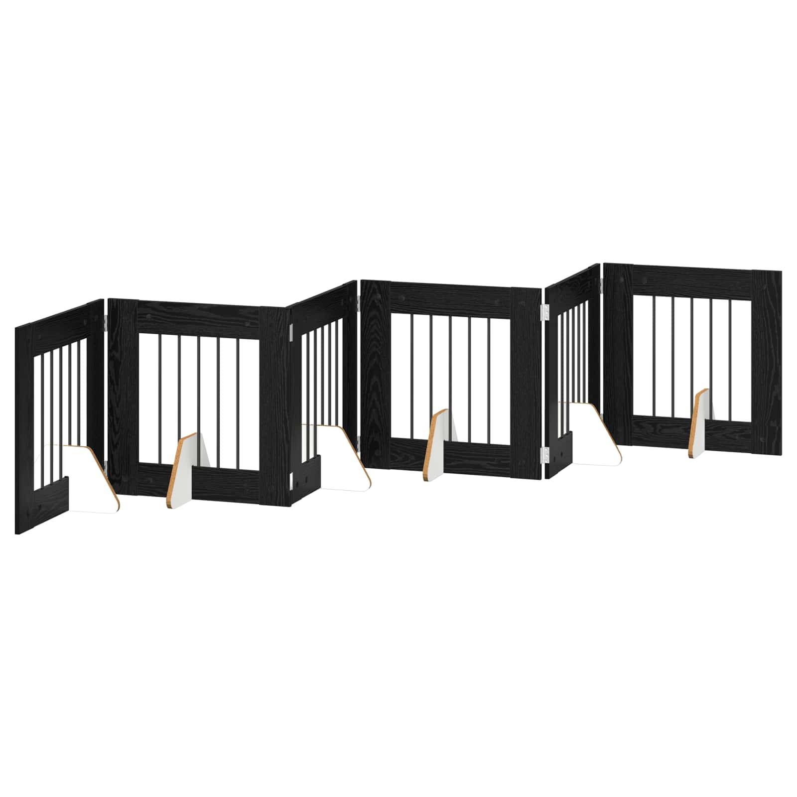 vidaXL Hundetor mit Ständern 6 pcs Schwarze Eiche 60 x 60 cm