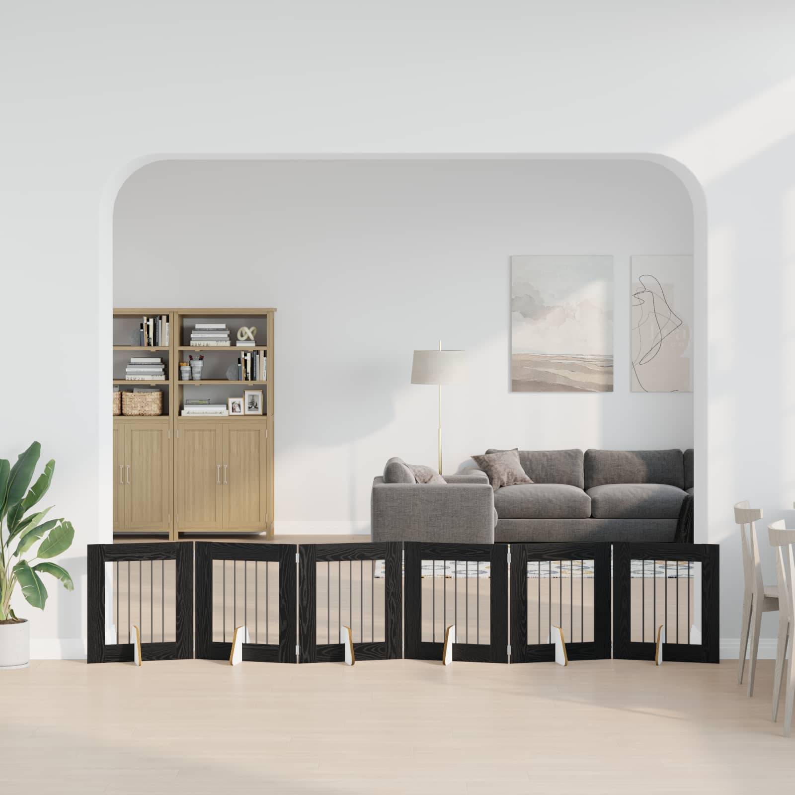 vidaXL Hundetor mit Ständern 6 pcs Schwarze Eiche 60 x 60 cm