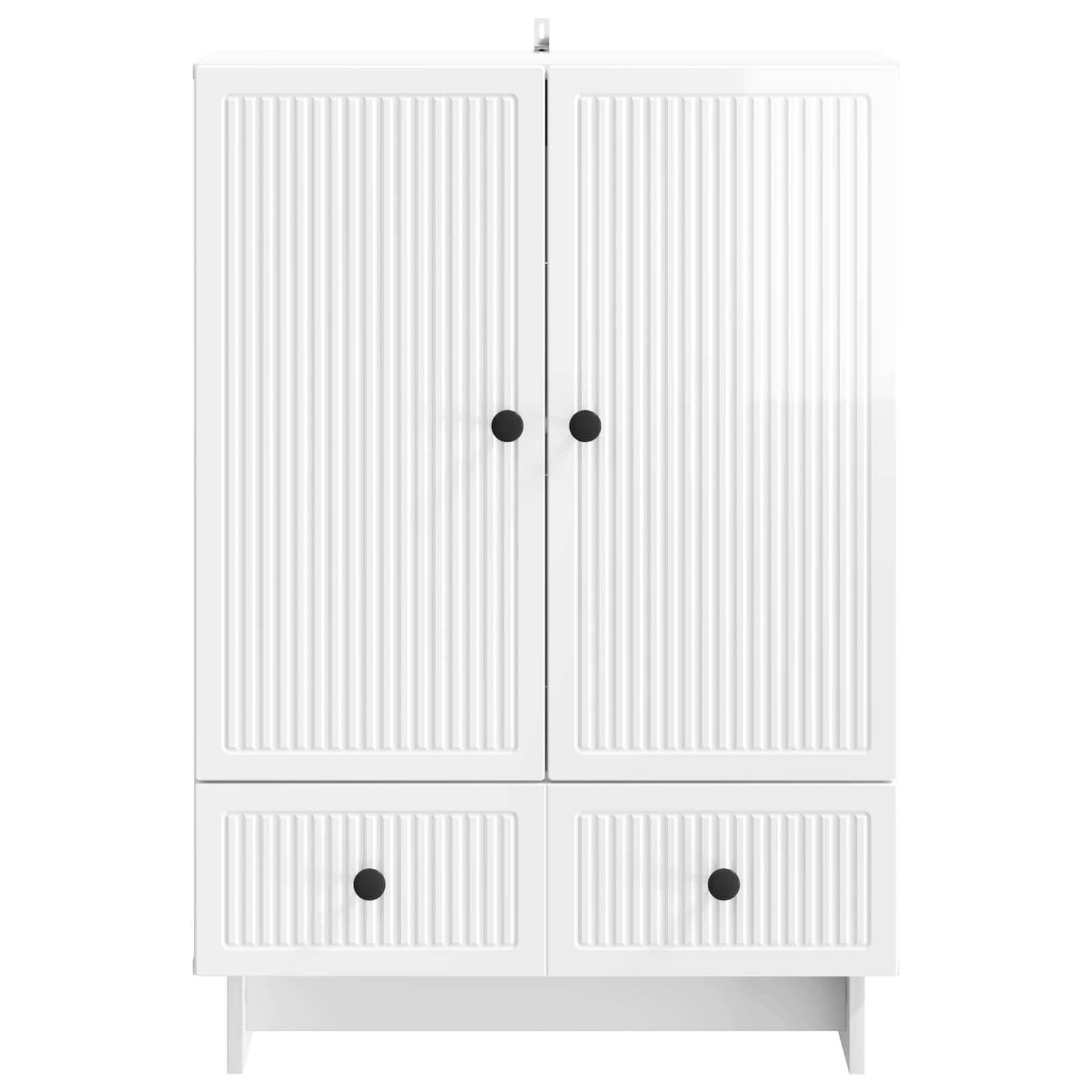 vidaXL Sideboard Hochglanz Weiß 66 x 34,5 x 95 cm Holzwerkstoff