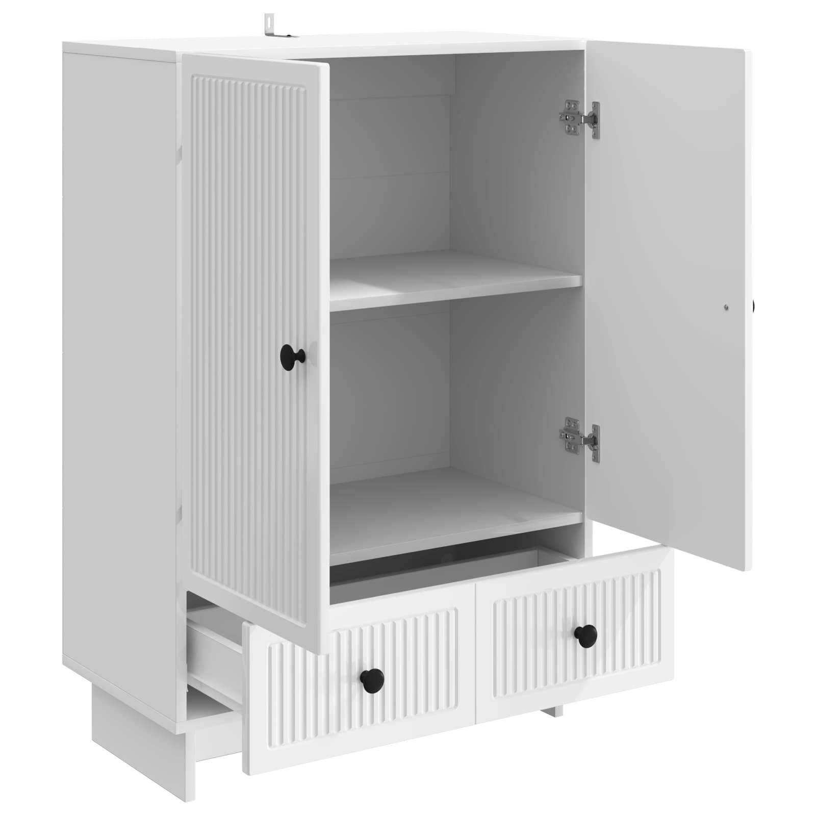 vidaXL Sideboard Hochglanz Weiß 66 x 34,5 x 95 cm Holzwerkstoff