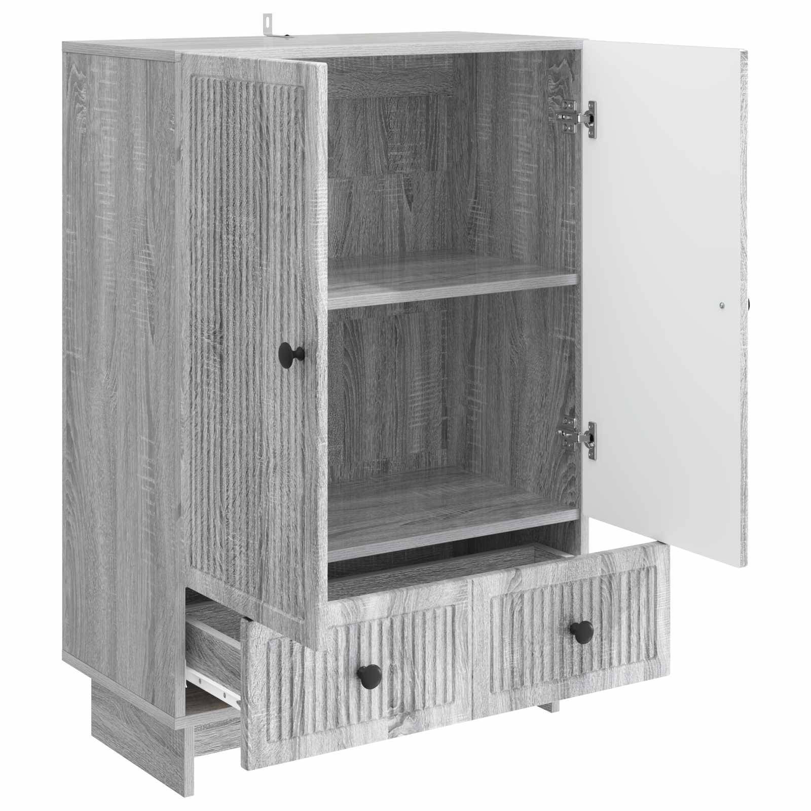 vidaXL Sideboard Graues Sonoma 66 x 34,5 x 95 cm Holzwerkstoff