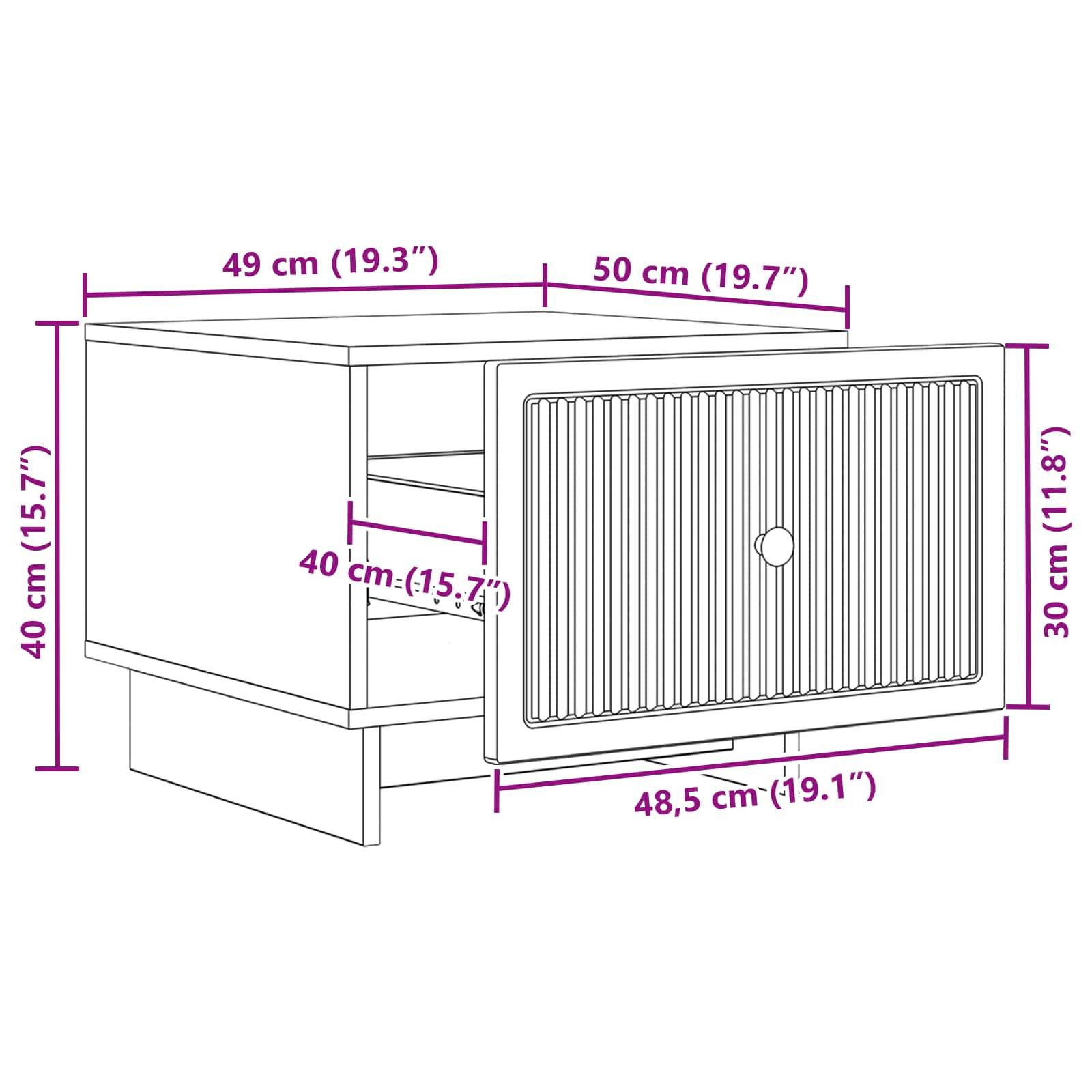 vidaXL Couchtisch Sonoma-Eiche 49 x 50 x 40 cm Holzwerkstoff
