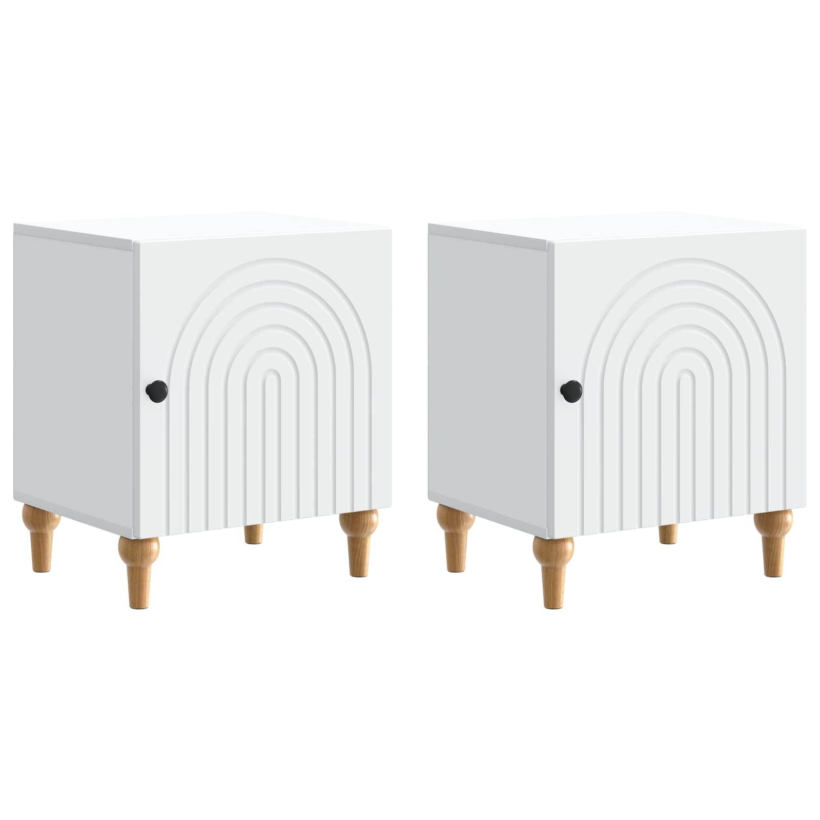vidaXL Nachttisch 2 pcs Weiß 43 x 34,5 x 50 cm Holzwerkstoff