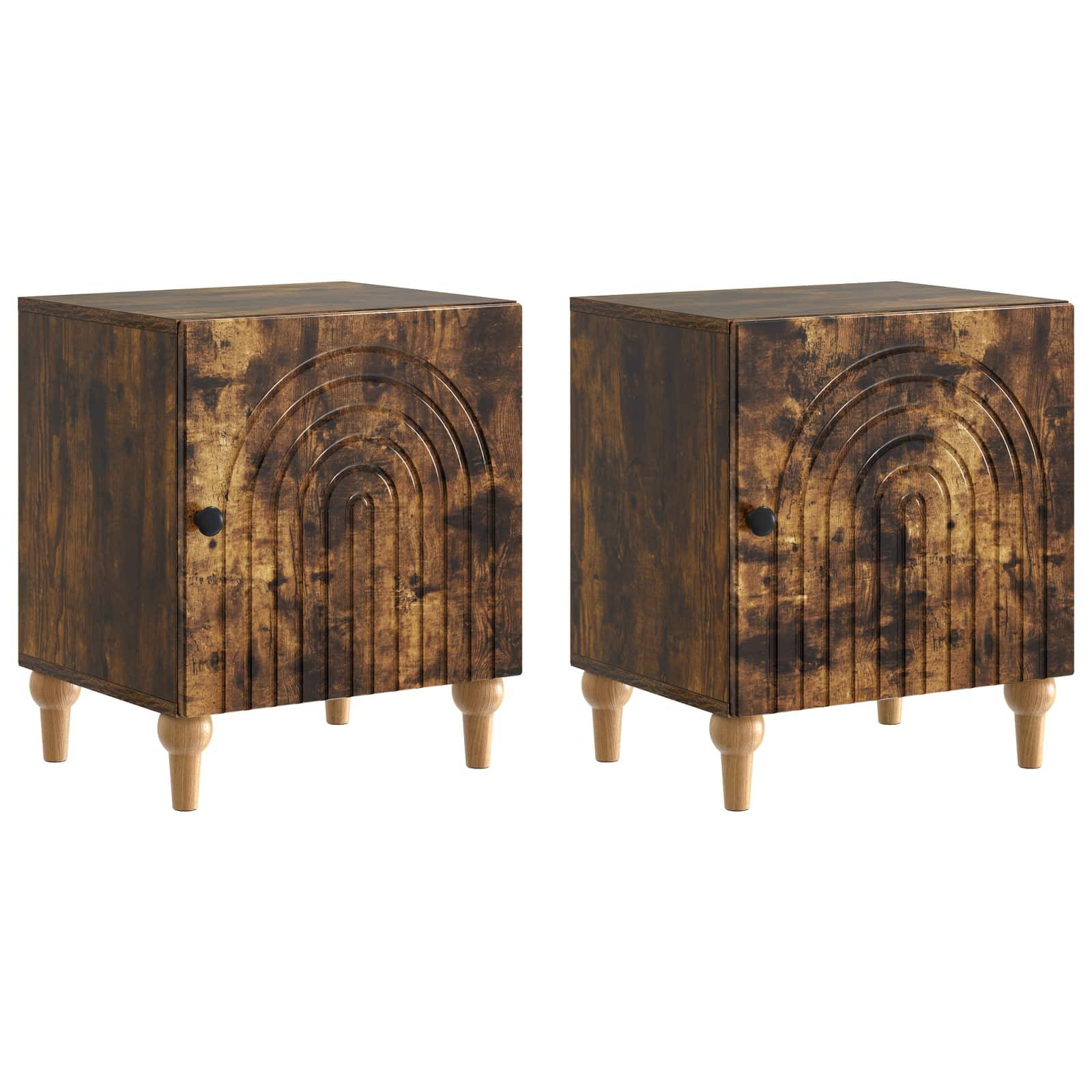 vidaXL Nachttisch 2 pcs Geräucherte Eiche 43 x 34,5 x 50 cm