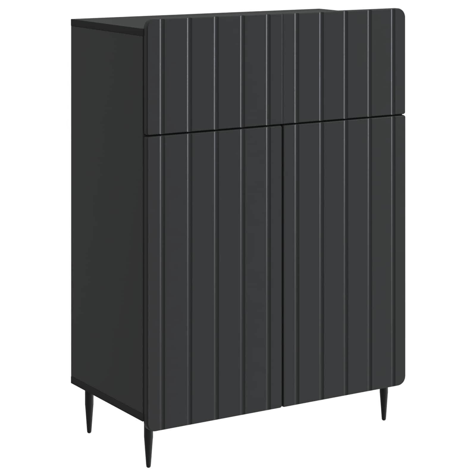 vidaXL Sideboard Schwarz 66 x 34,5 x 92 cm Holzwerkstoff