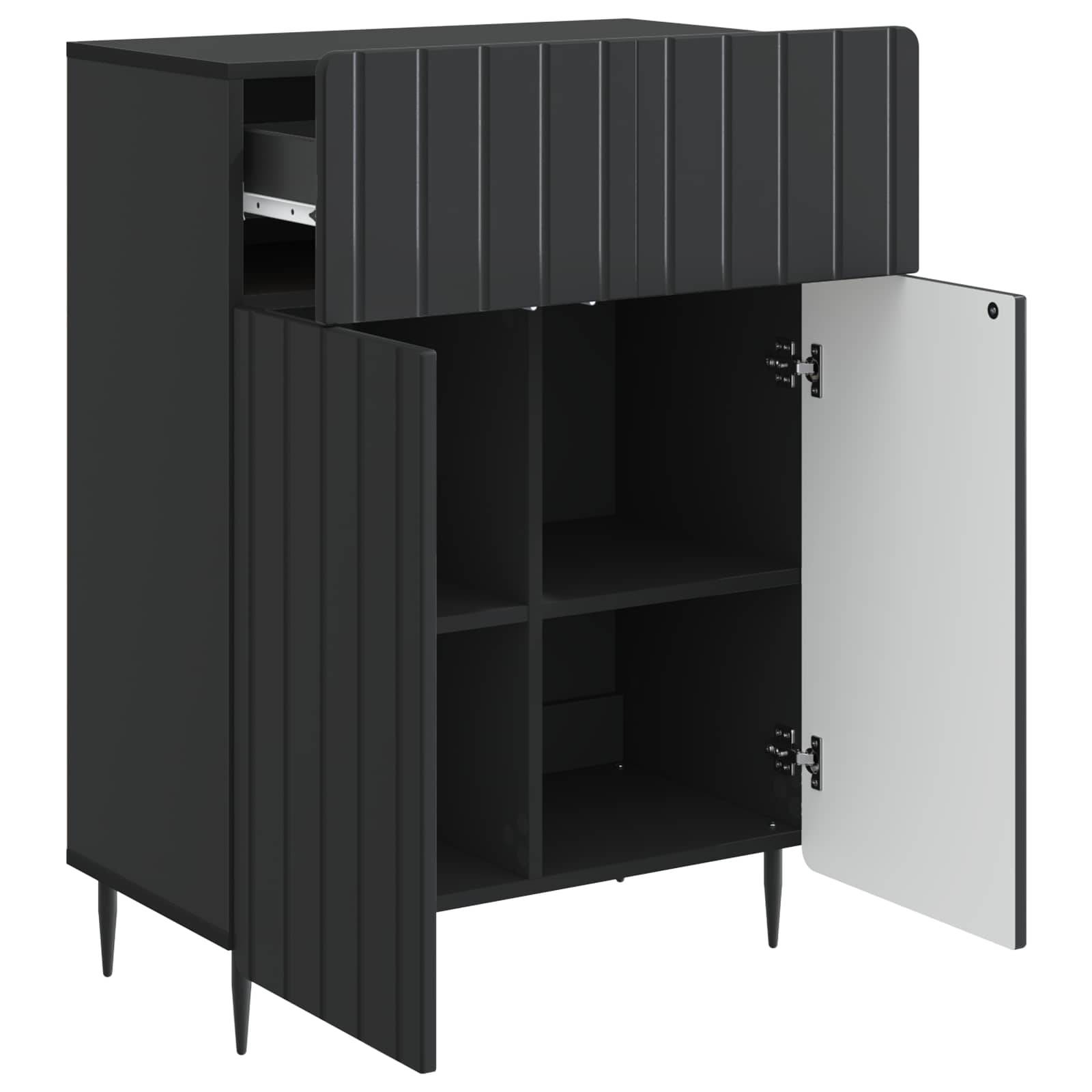 vidaXL Sideboard Schwarz 66 x 34,5 x 92 cm Holzwerkstoff