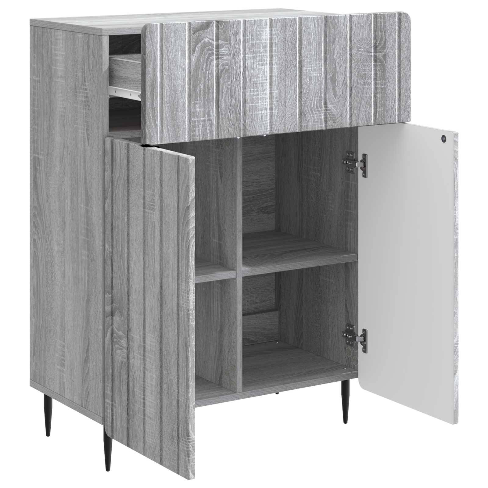 vidaXL Sideboard Graues Sonoma 66 x 34,5 x 92 cm Holzwerkstoff