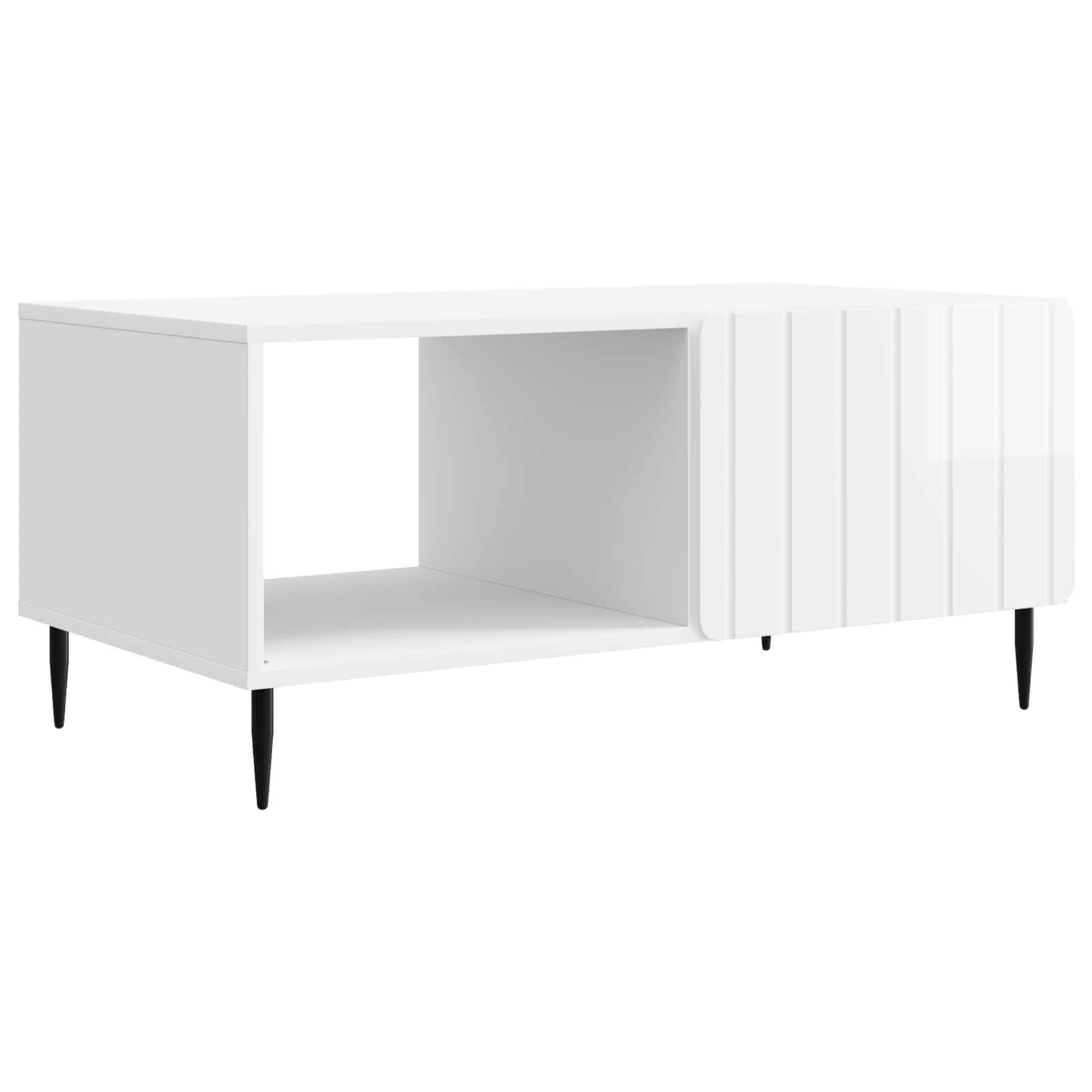 vidaXL Couchtisch Hochglanz Weiß 90 x 50 x 40 cm Holzwerkstoff