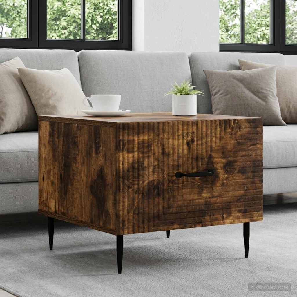 vidaXL Couchtisch Geräucherte Eiche 49 x 50 x 40 cm Holzwerkstoff