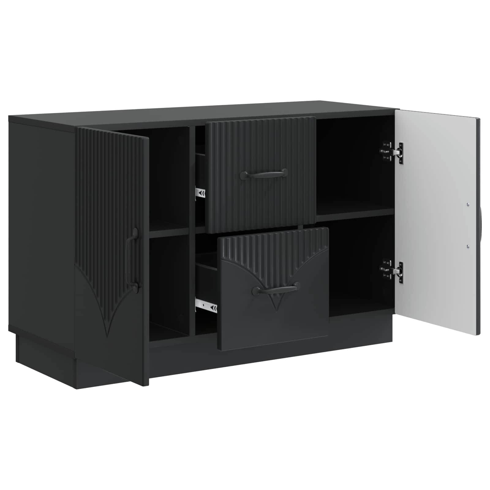 vidaXL Sideboard Schwarz 89 x 34,5 x 57 cm Holzwerkstoff