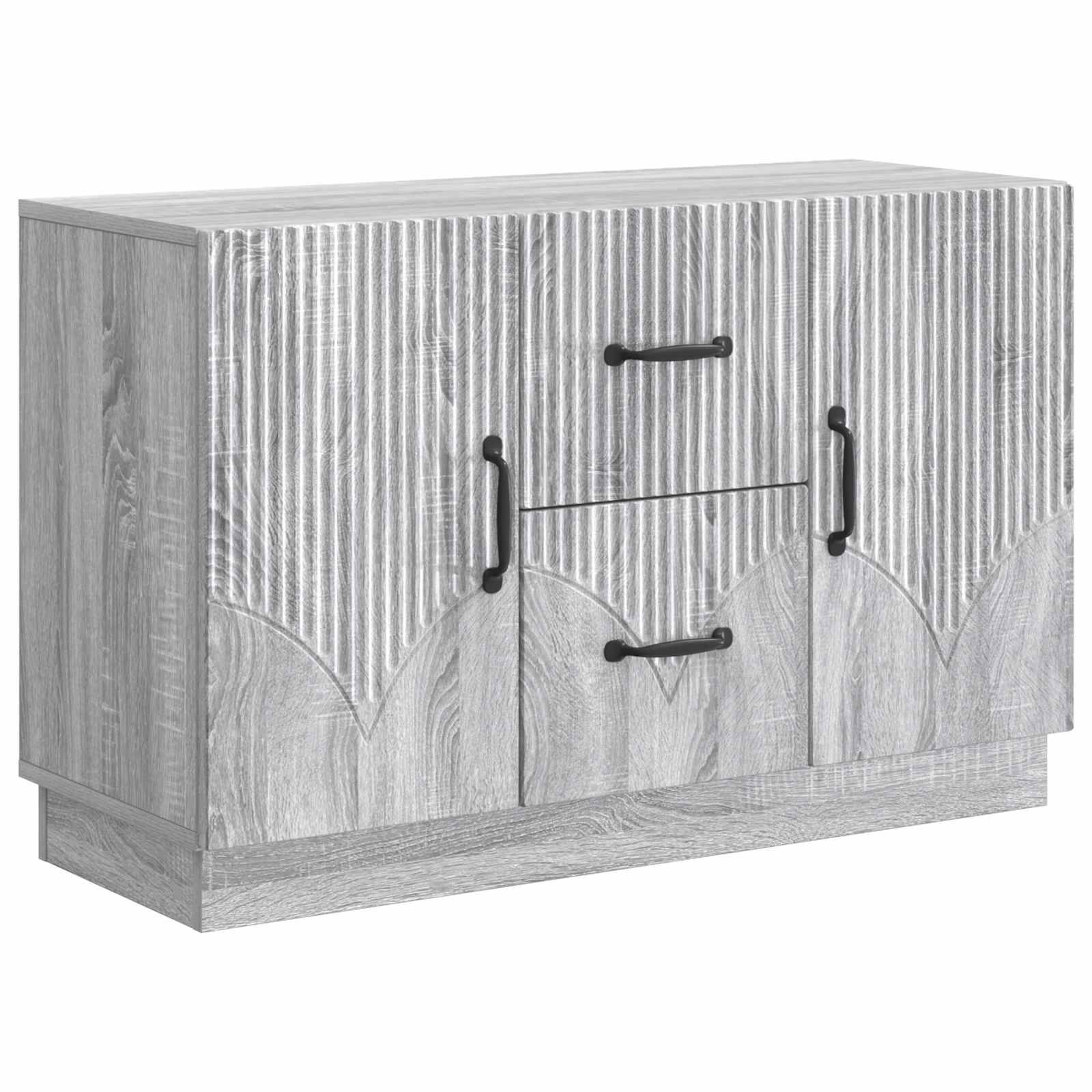 vidaXL Sideboard Graues Sonoma 89 x 34,5 x 57 cm Holzwerkstoff