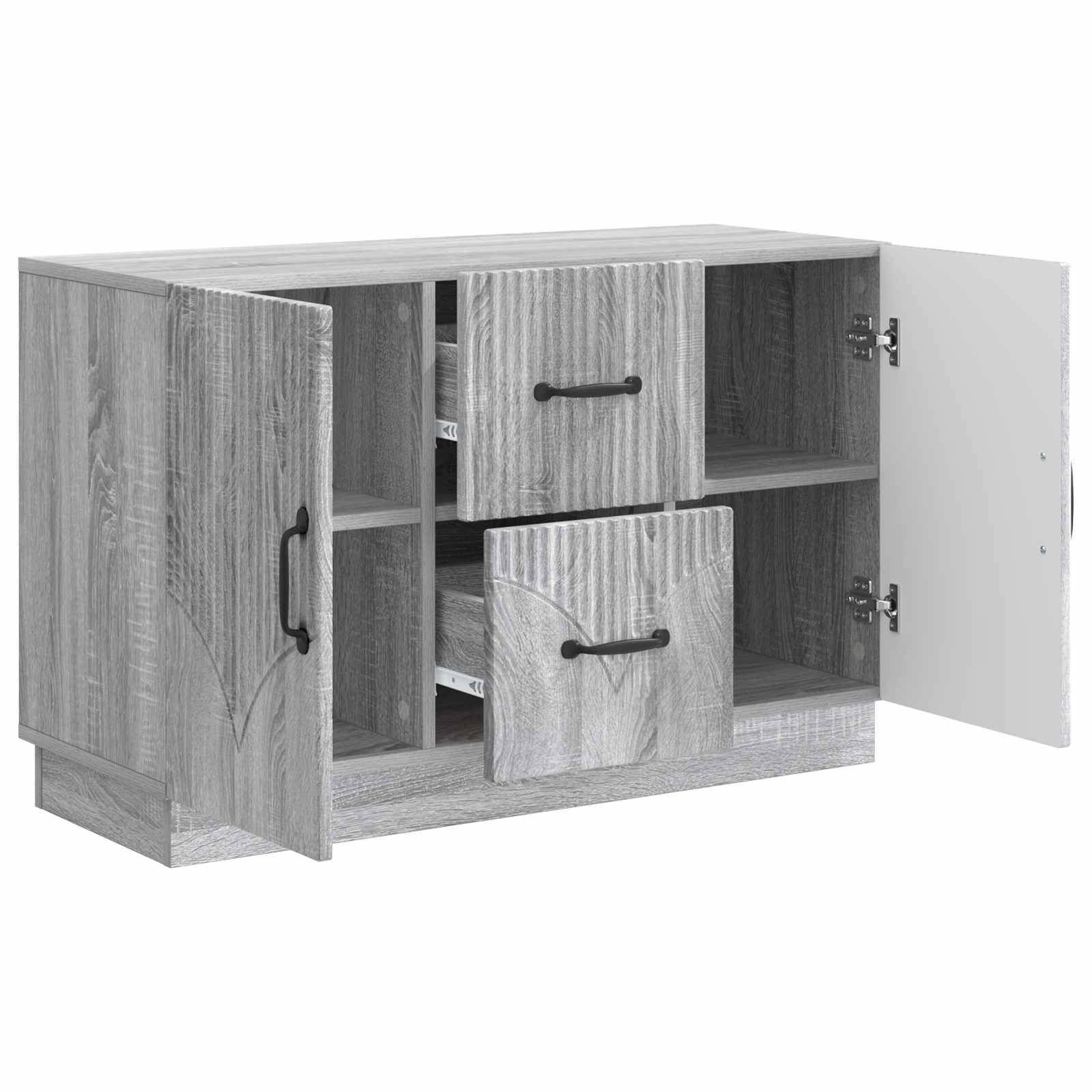 vidaXL Sideboard Graues Sonoma 89 x 34,5 x 57 cm Holzwerkstoff