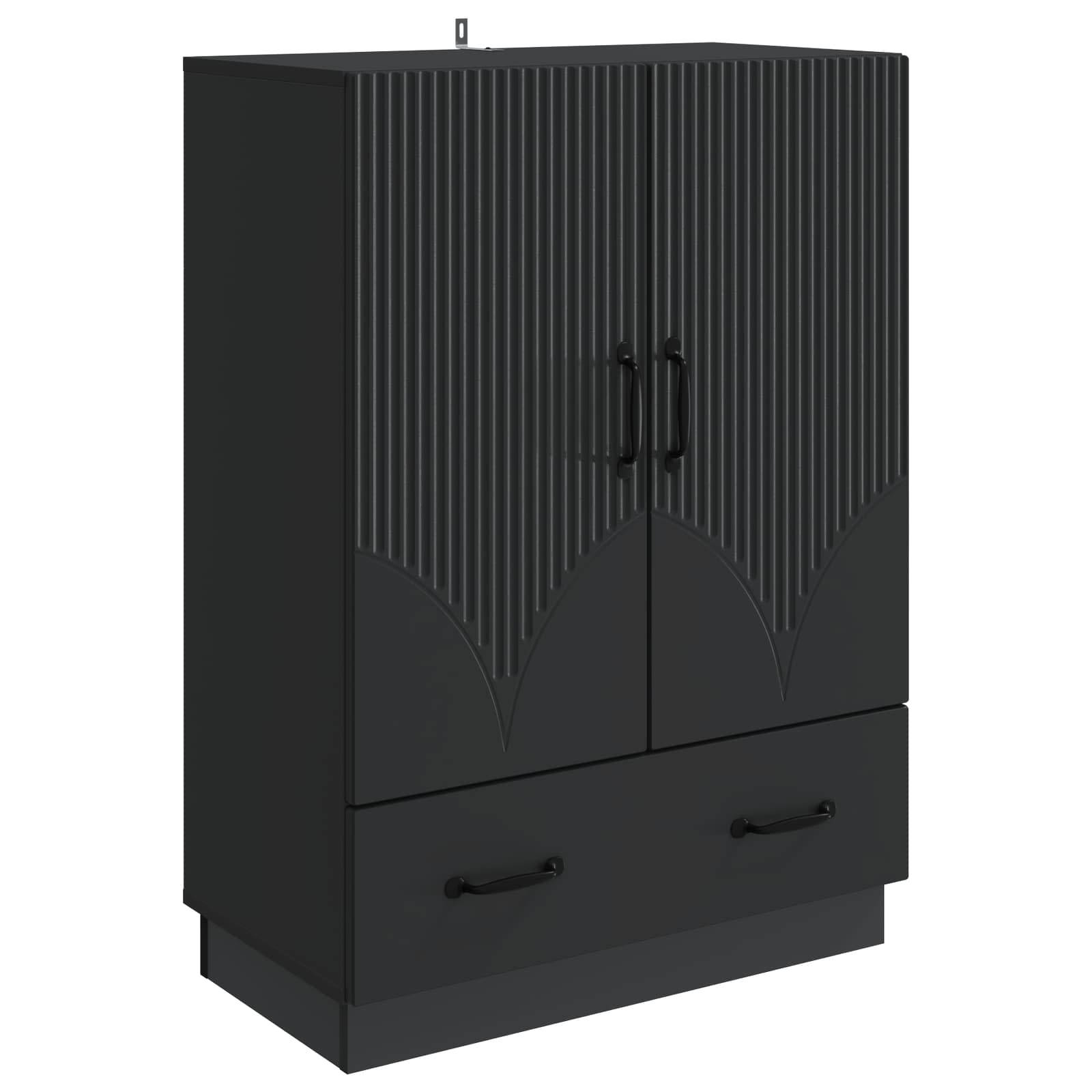 vidaXL Sideboard Schwarz 66 x 34,5 x 92 cm Holzwerkstoff
