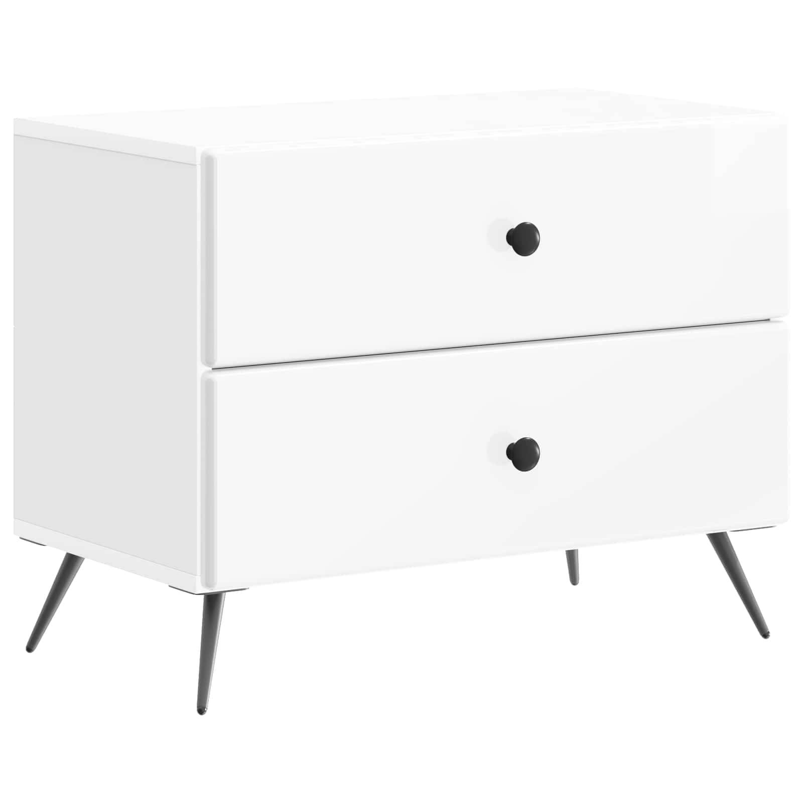 vidaXL Nachttisch Hochglanz Weiß 62 x 34,5 x 47,5 cm Holzwerkstoff