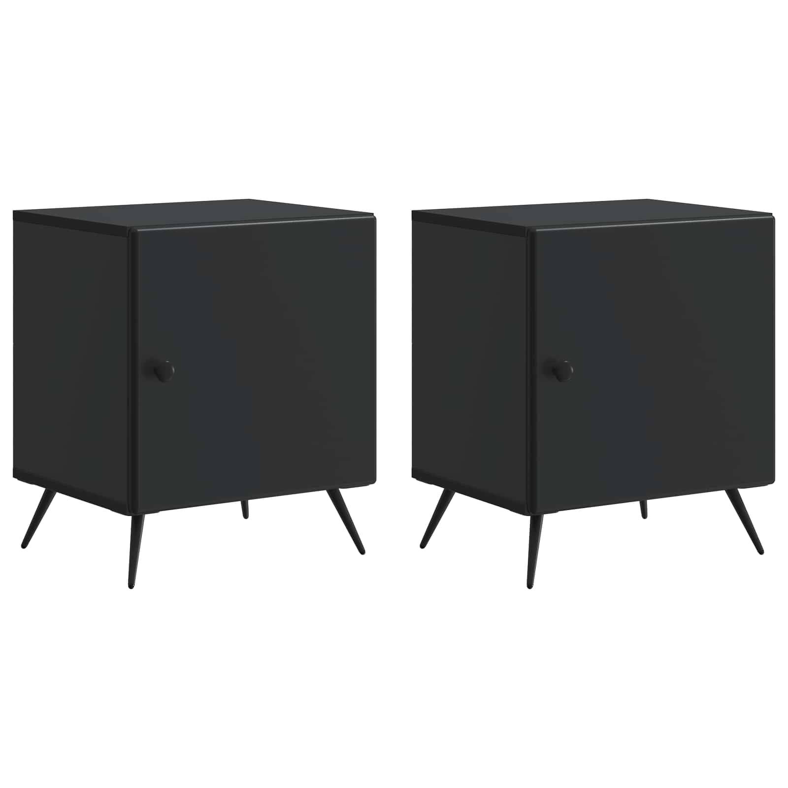 vidaXL Nachttisch 2 pcs Schwarz 43 x 34,5 x 50 cm Holzwerkstoff