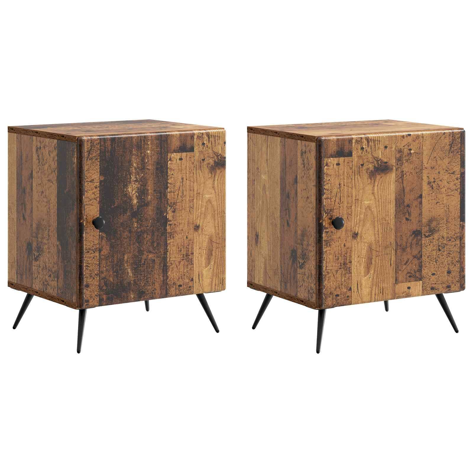 vidaXL Nachttisch 2 pcs Altholz 43 x 34,5 x 50 cm Holzwerkstoff