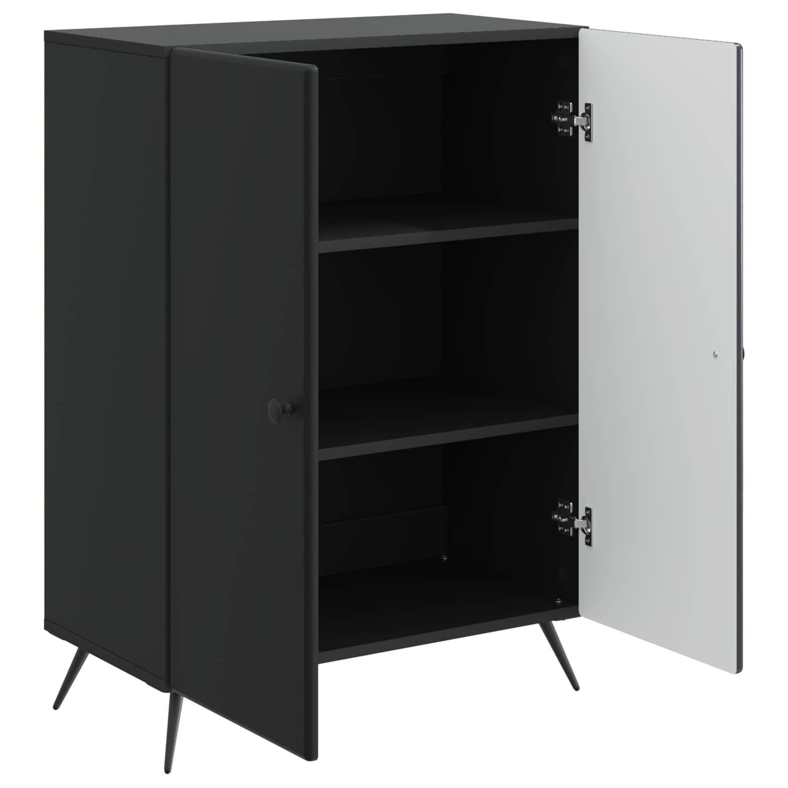 vidaXL Sideboard Schwarz 66 x 34,5 x 90 cm Holzwerkstoff