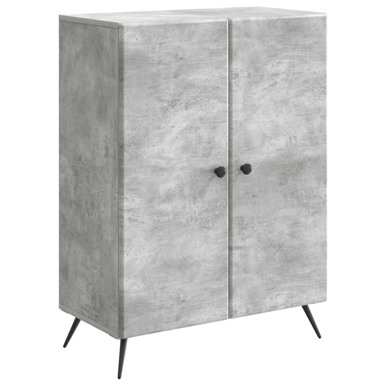 vidaXL Sideboard Betongrau 66 x 34,5 x 90 cm Holzwerkstoff