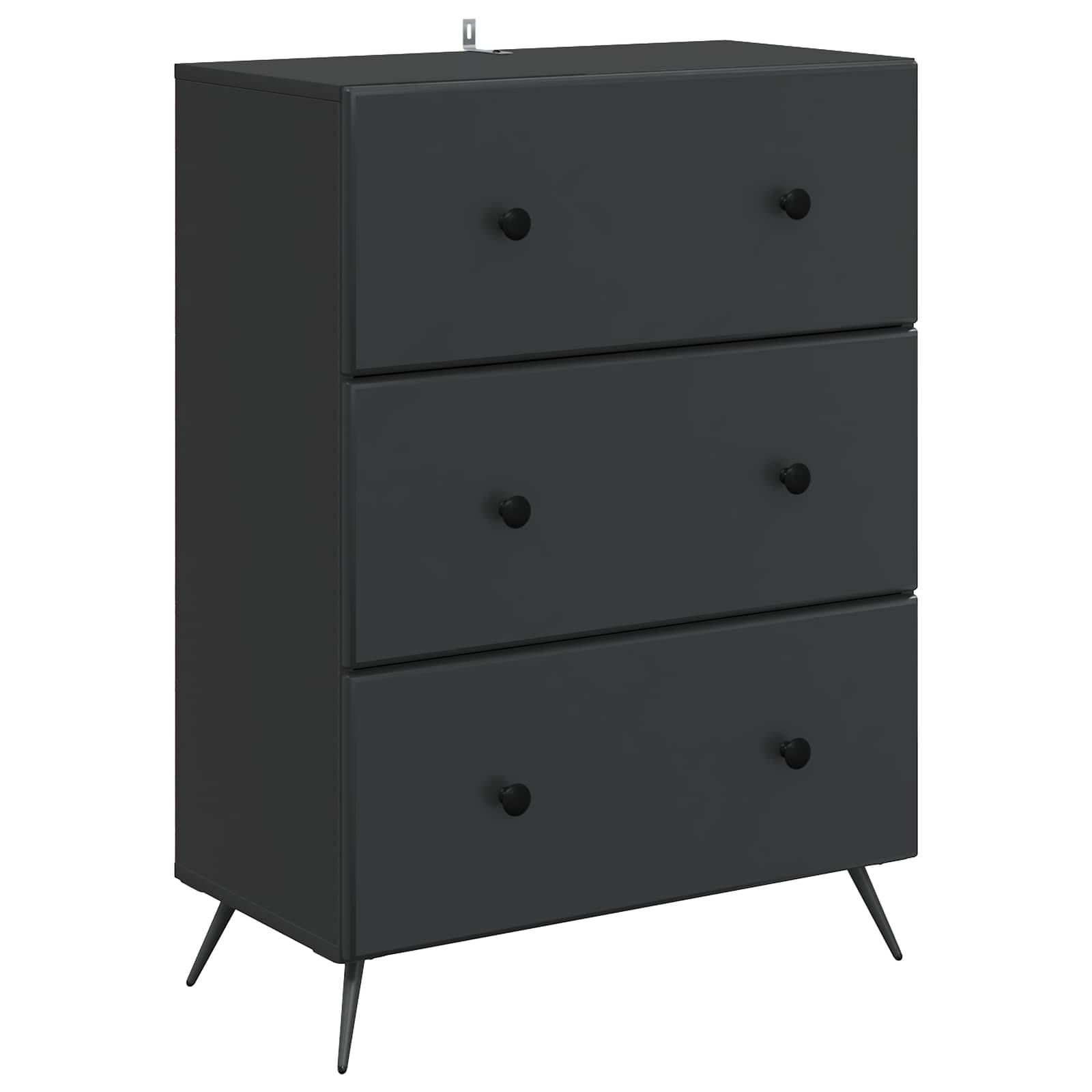 vidaXL Schubladenschrank Schwarz 66 x 34,5 x 90 cm Holzwerkstoff