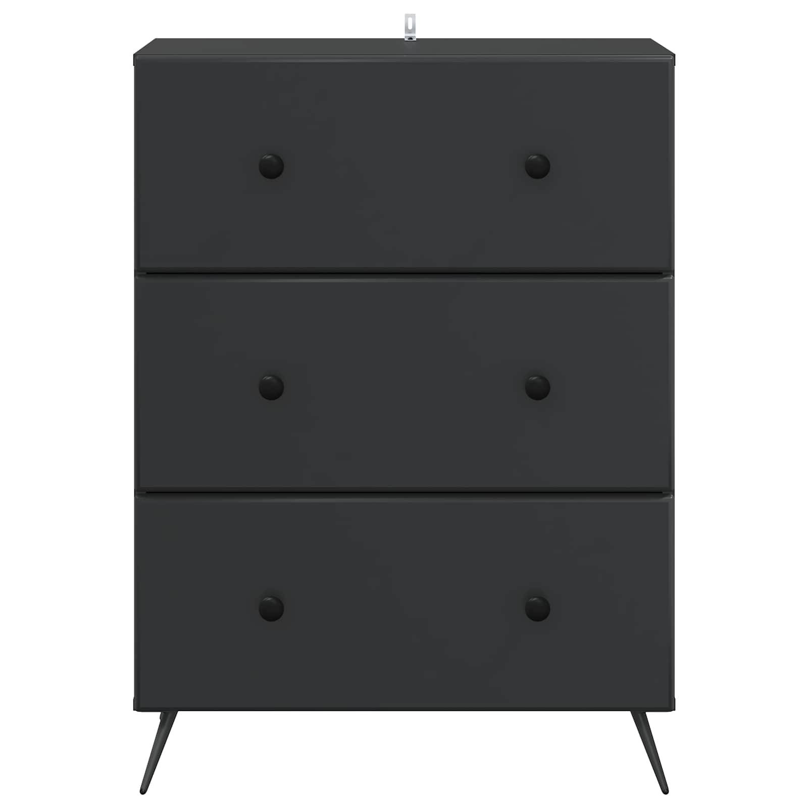vidaXL Schubladenschrank Schwarz 66 x 34,5 x 90 cm Holzwerkstoff
