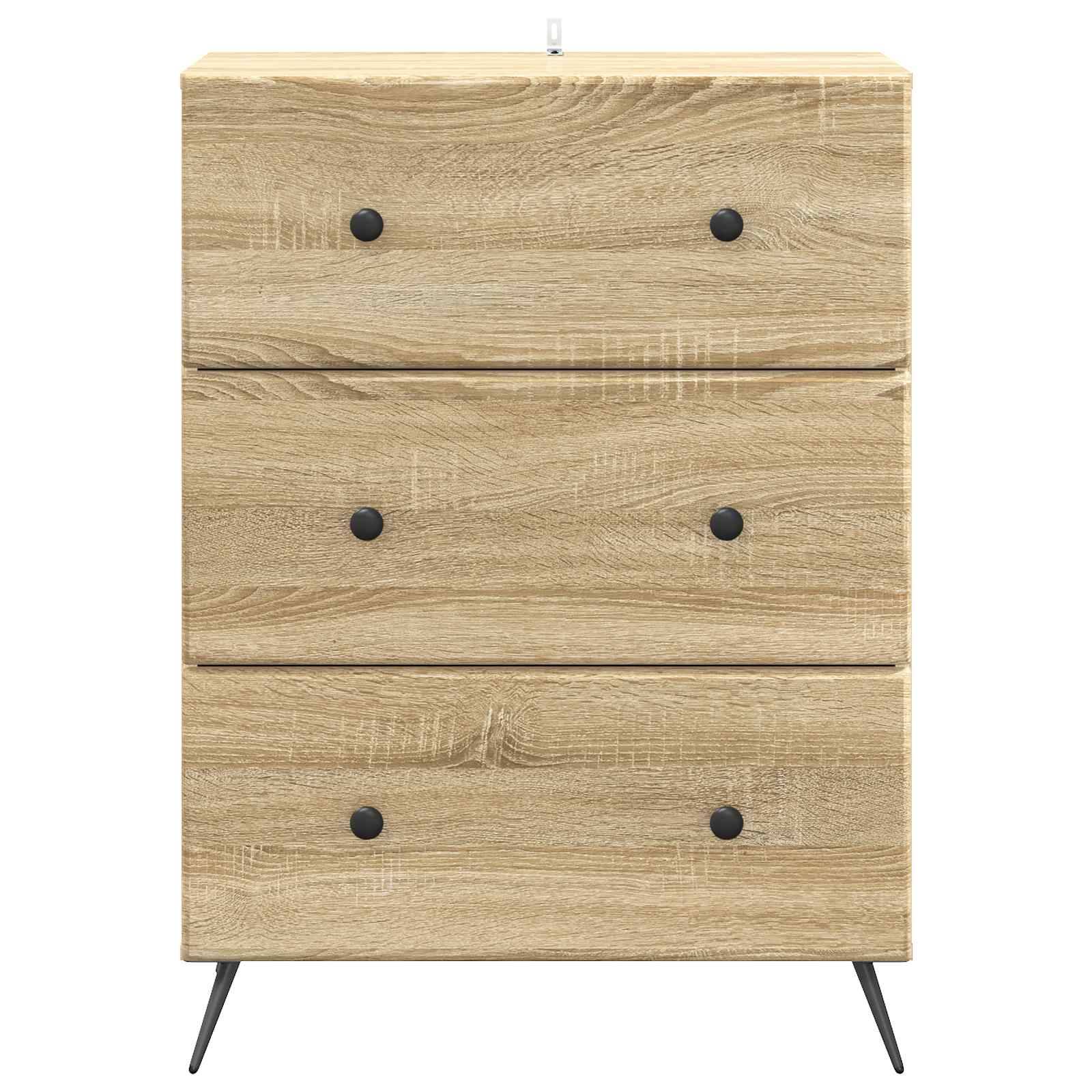vidaXL Schubladenschrank Sonoma-Eiche 66 x 34,5 x 90 cm Holzwerkstoff