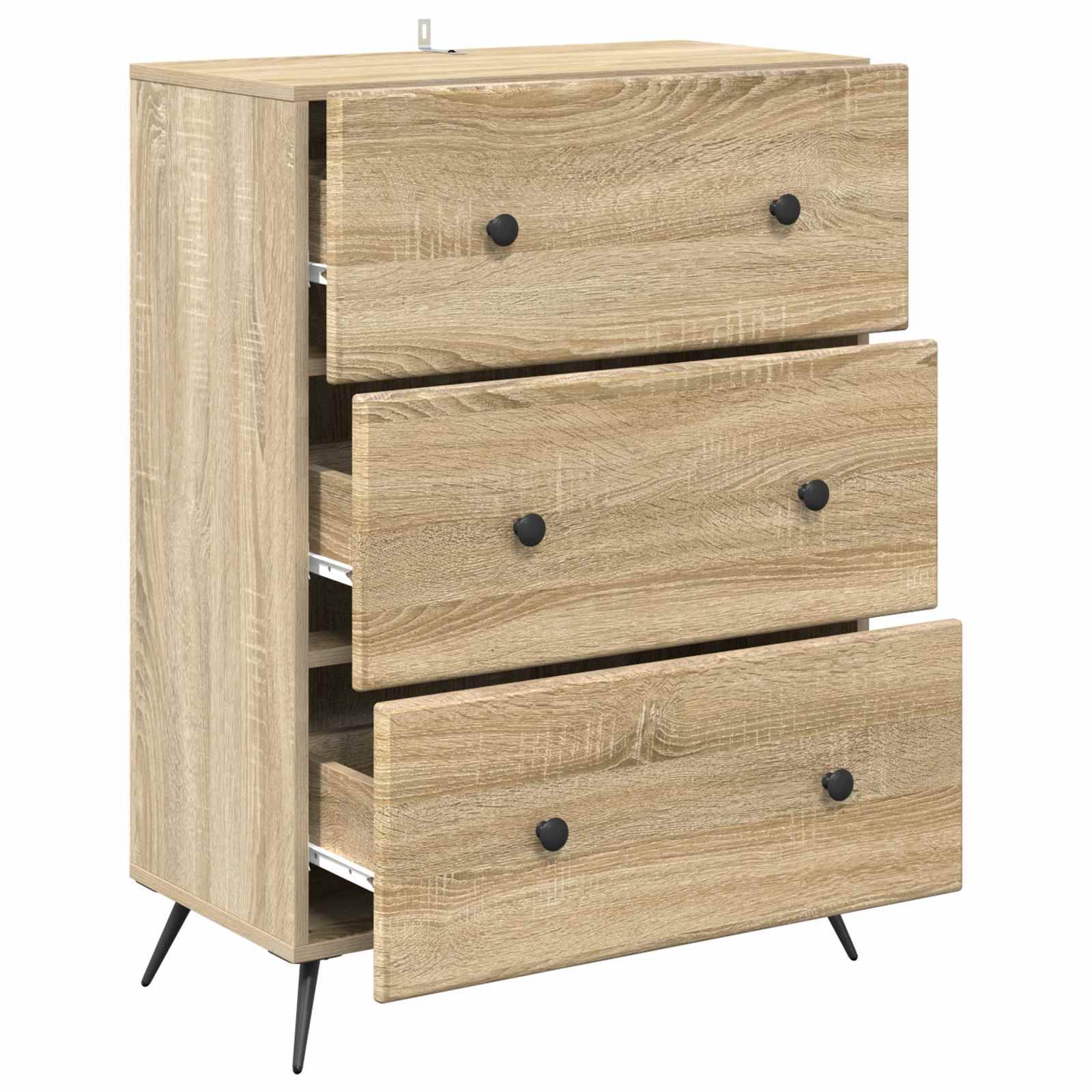vidaXL Schubladenschrank Sonoma-Eiche 66 x 34,5 x 90 cm Holzwerkstoff
