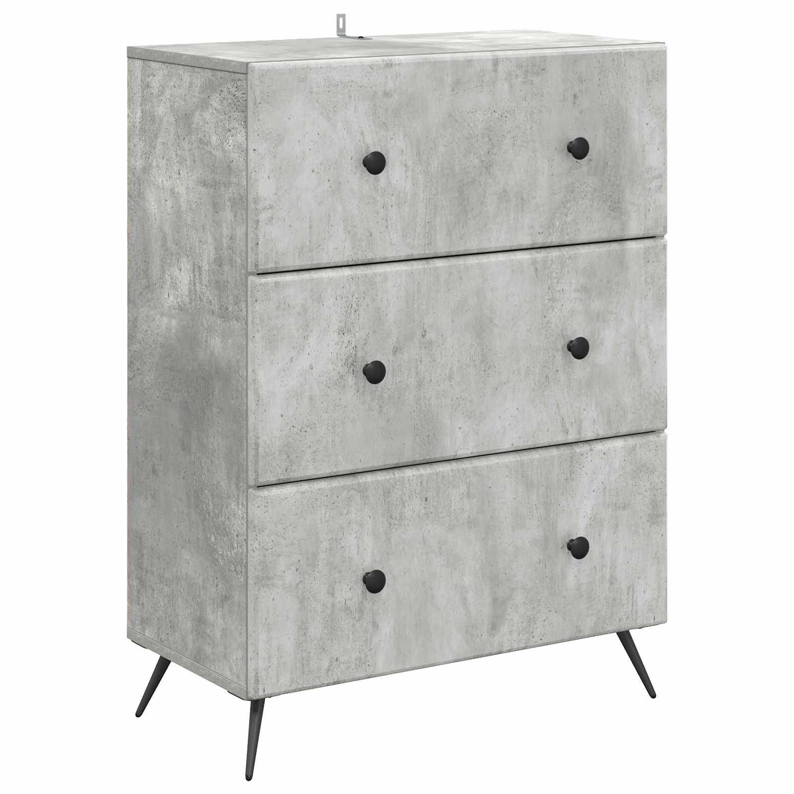 vidaXL Schubladenschrank Betongrau 66 x 34,5 x 90 cm Holzwerkstoff