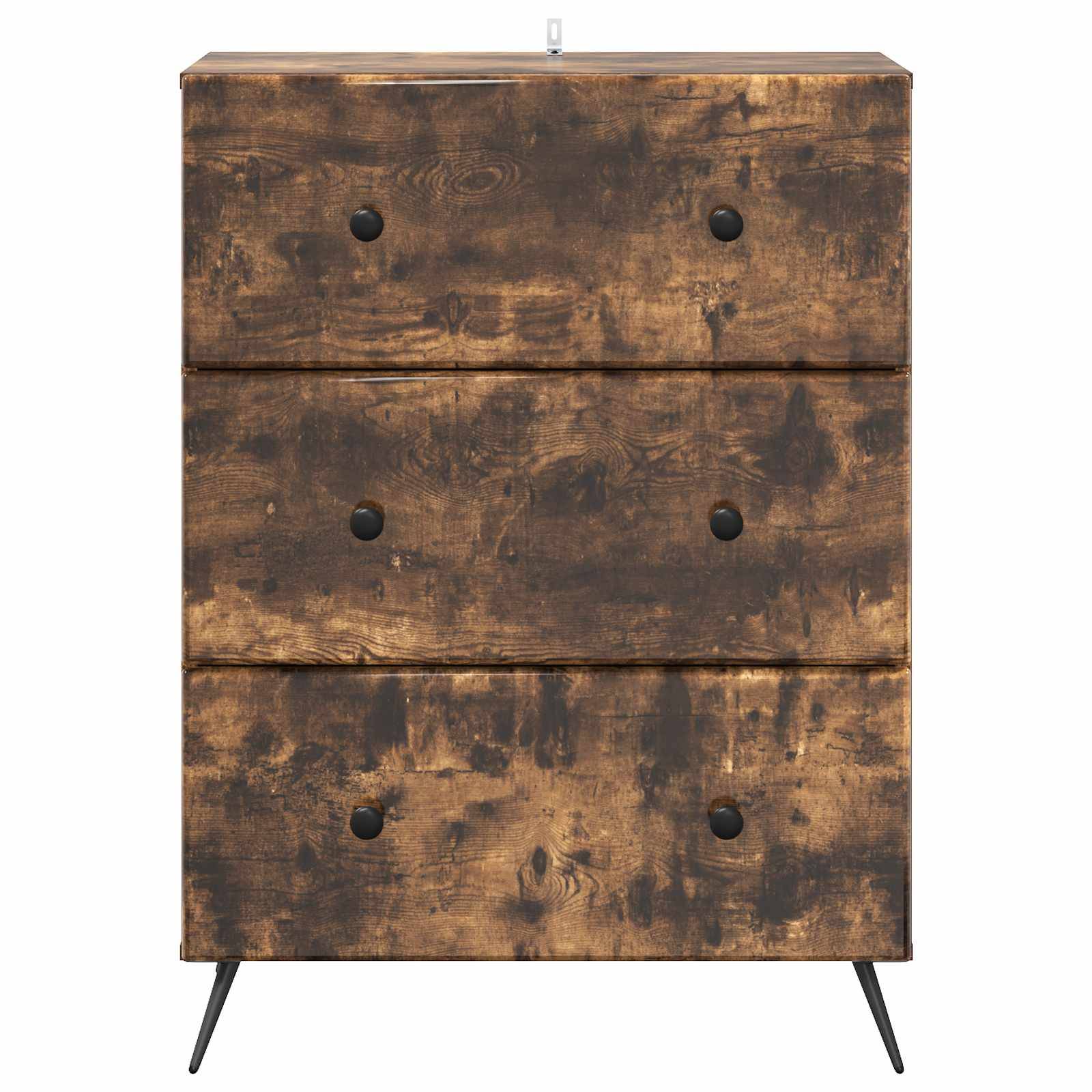 vidaXL Schubladenschrank Geräucherte Eiche 66 x 34,5 x 90 cm