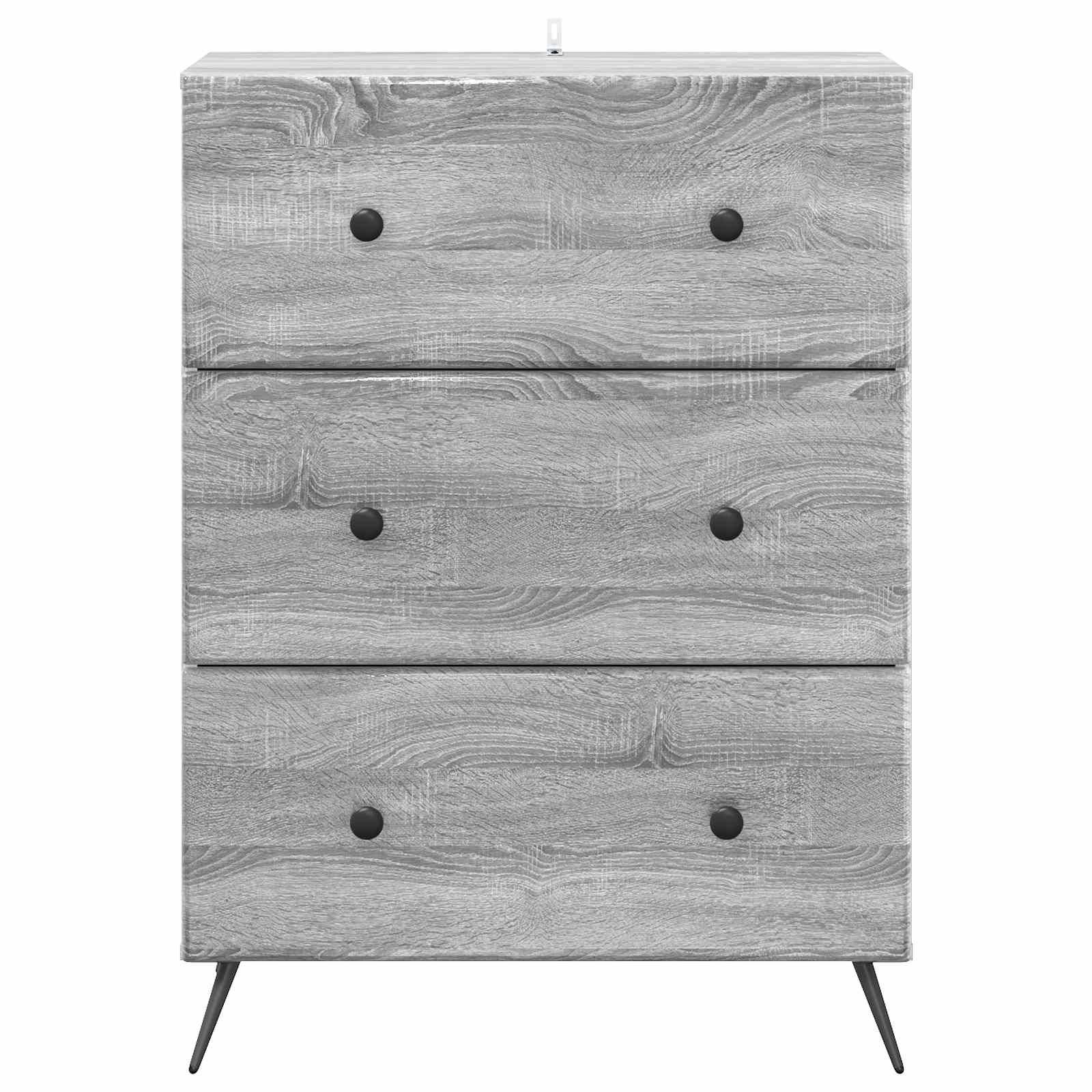 vidaXL Schubladenschrank Graues Sonoma 66 x 34,5 x 90 cm Holzwerkstoff