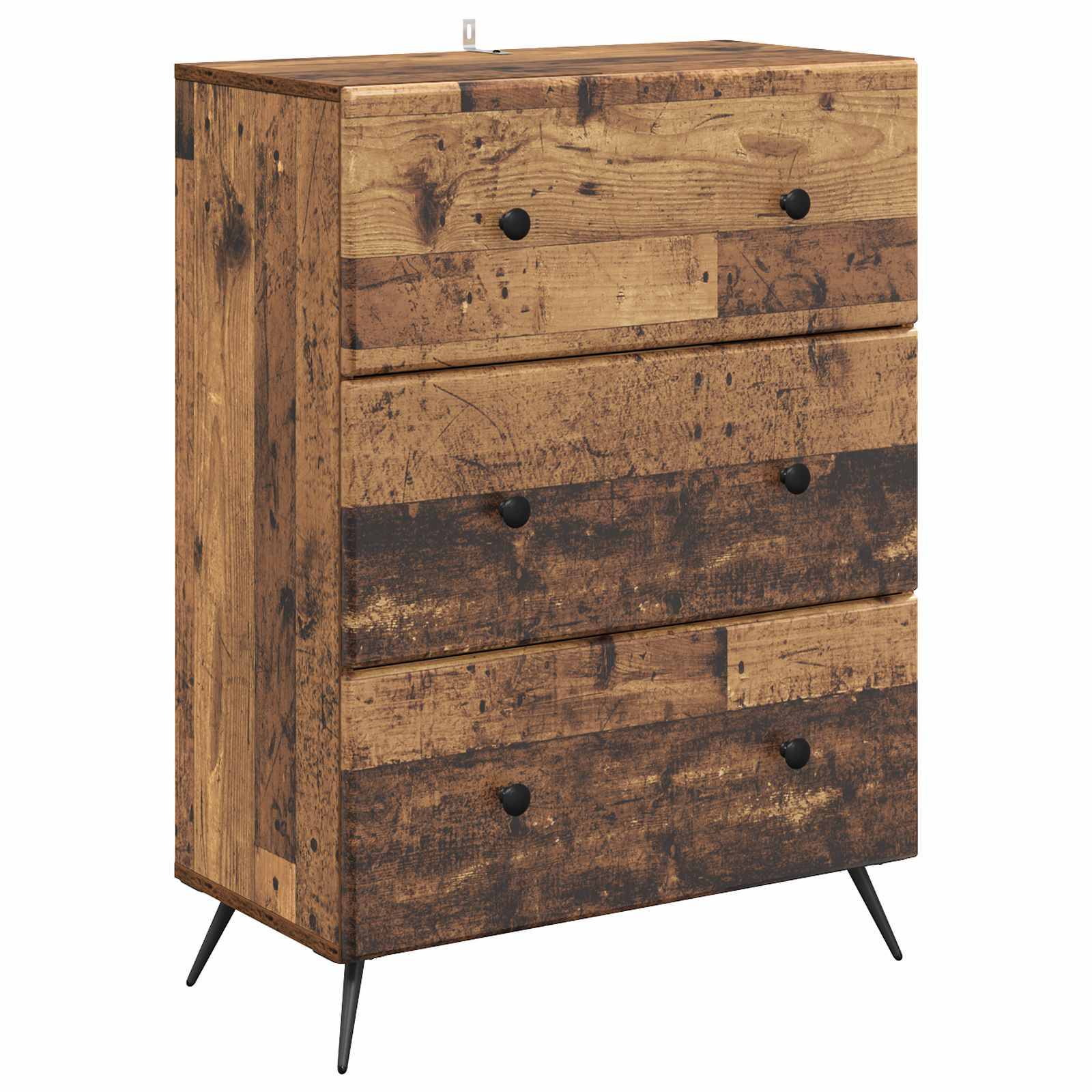 vidaXL Schubladenschrank Altholz 66 x 34,5 x 90 cm Holzwerkstoff