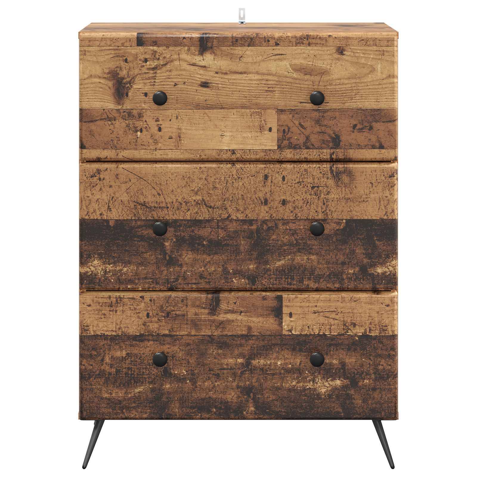 vidaXL Schubladenschrank Altholz 66 x 34,5 x 90 cm Holzwerkstoff