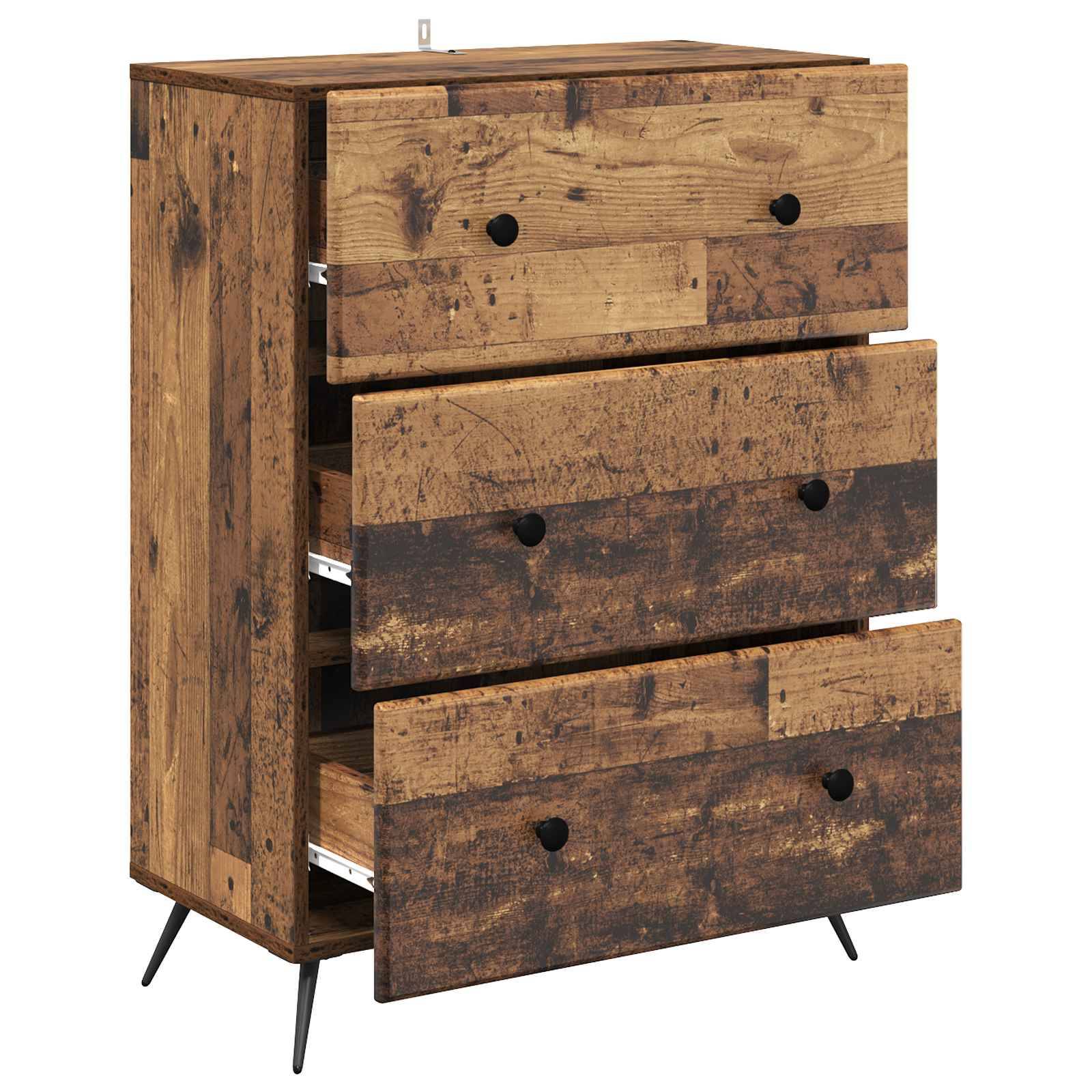 vidaXL Schubladenschrank Altholz 66 x 34,5 x 90 cm Holzwerkstoff