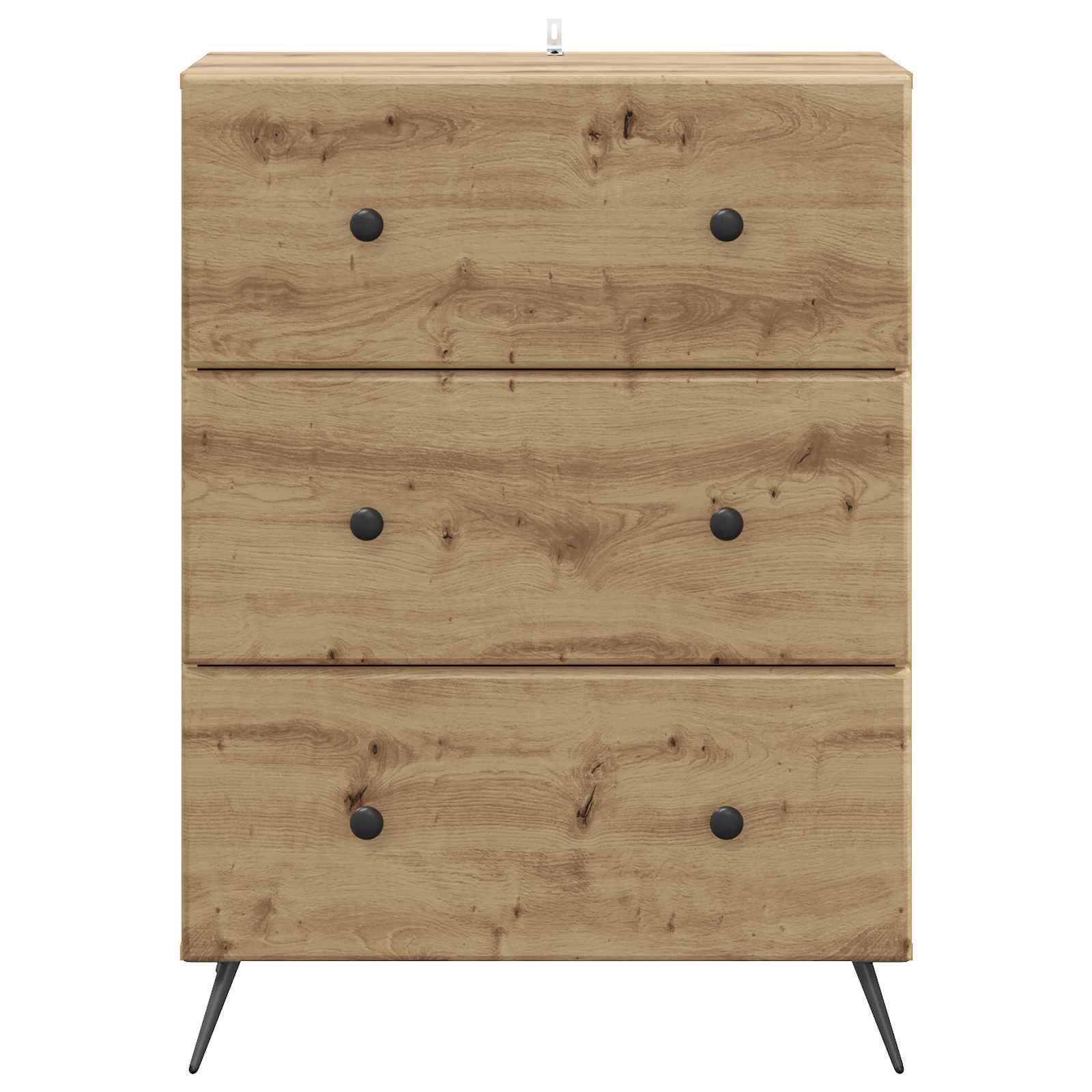 vidaXL Schubladenschrank Artisan-Eiche 66 x 34,5 x 90 cm Holzwerkstoff