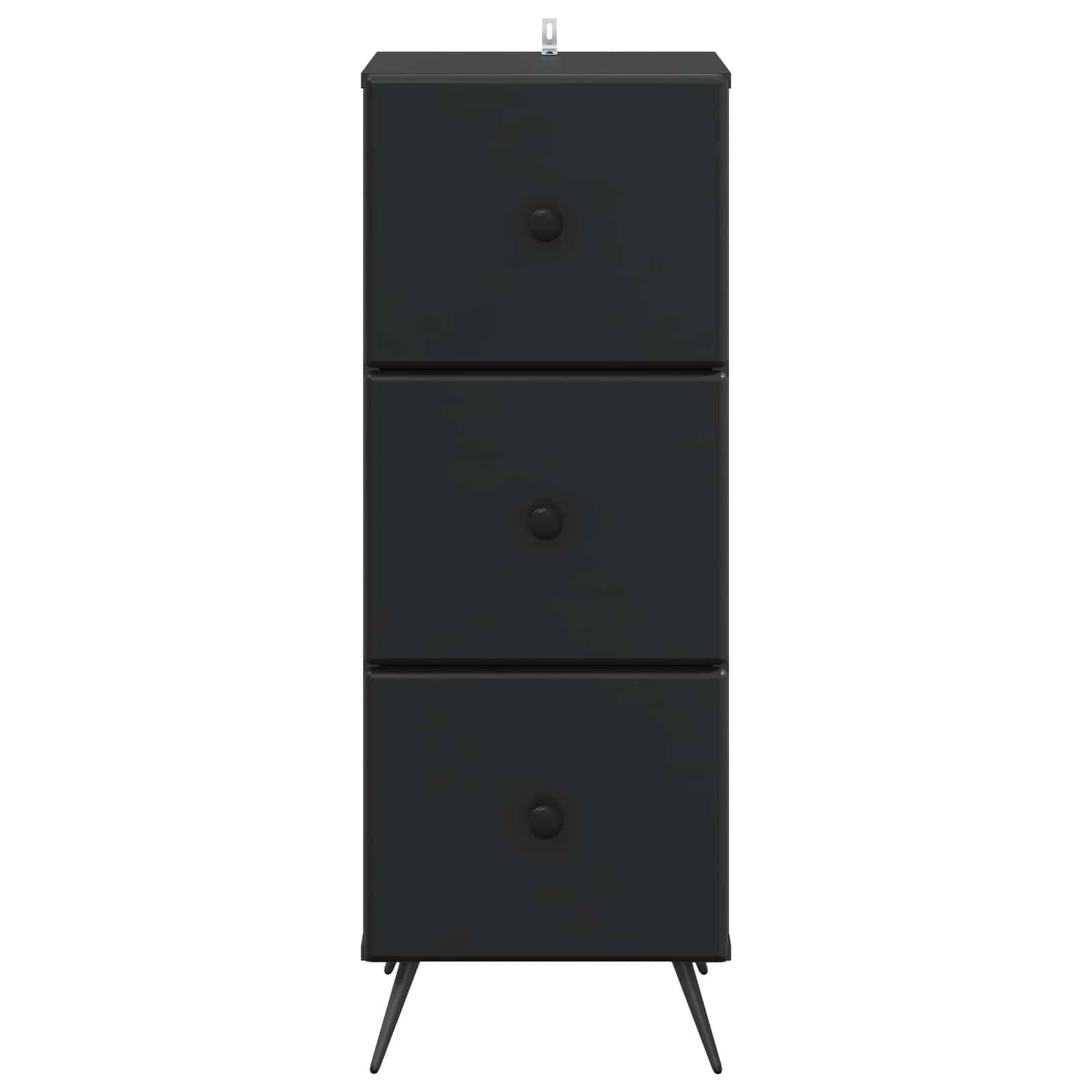 vidaXL Schubladenschrank Schwarz 33 x 34,5 x 90 cm Holzwerkstoff