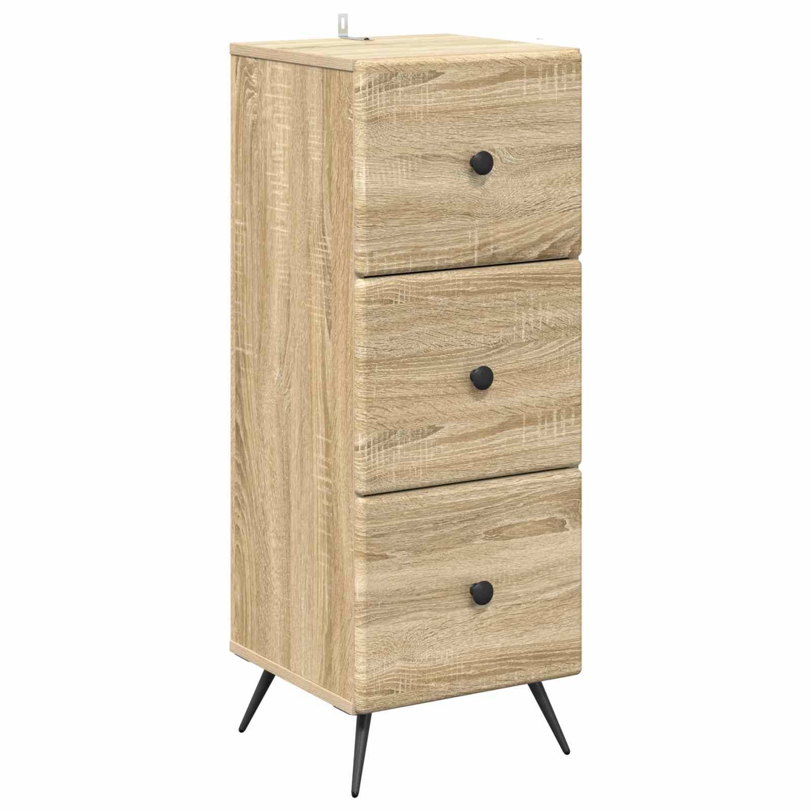 vidaXL Schubladenschrank Sonoma-Eiche 33 x 34,5 x 90 cm Holzwerkstoff