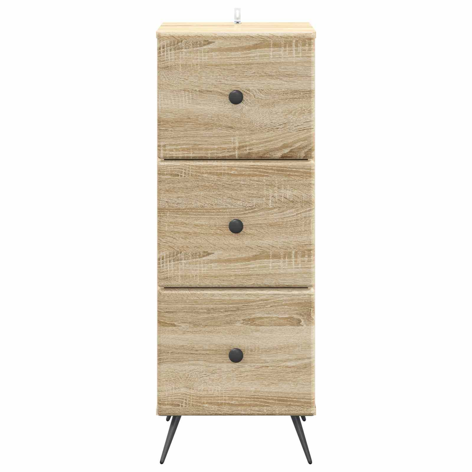 vidaXL Schubladenschrank Sonoma-Eiche 33 x 34,5 x 90 cm Holzwerkstoff