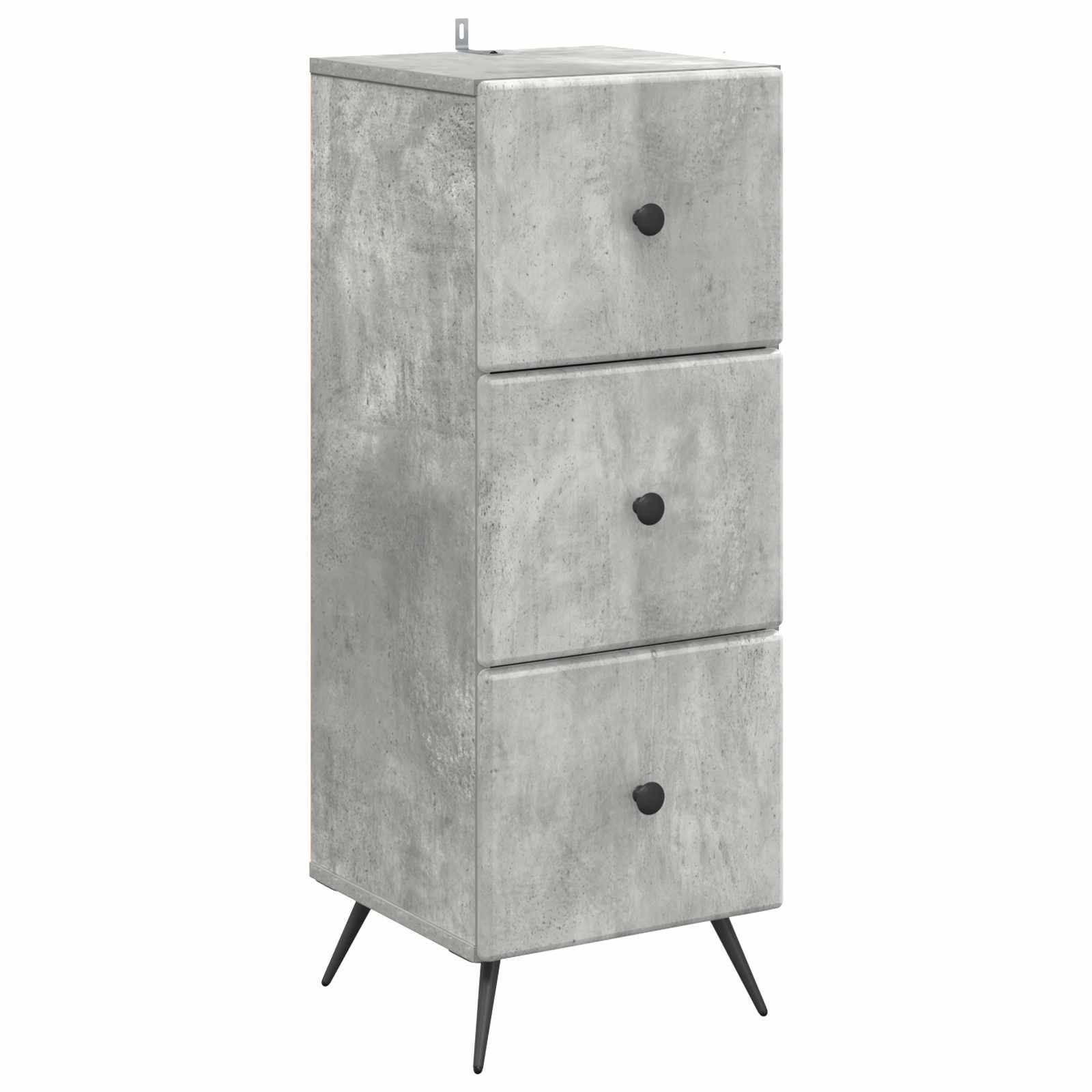 vidaXL Schubladenschrank Betongrau 33 x 34,5 x 90 cm Holzwerkstoff