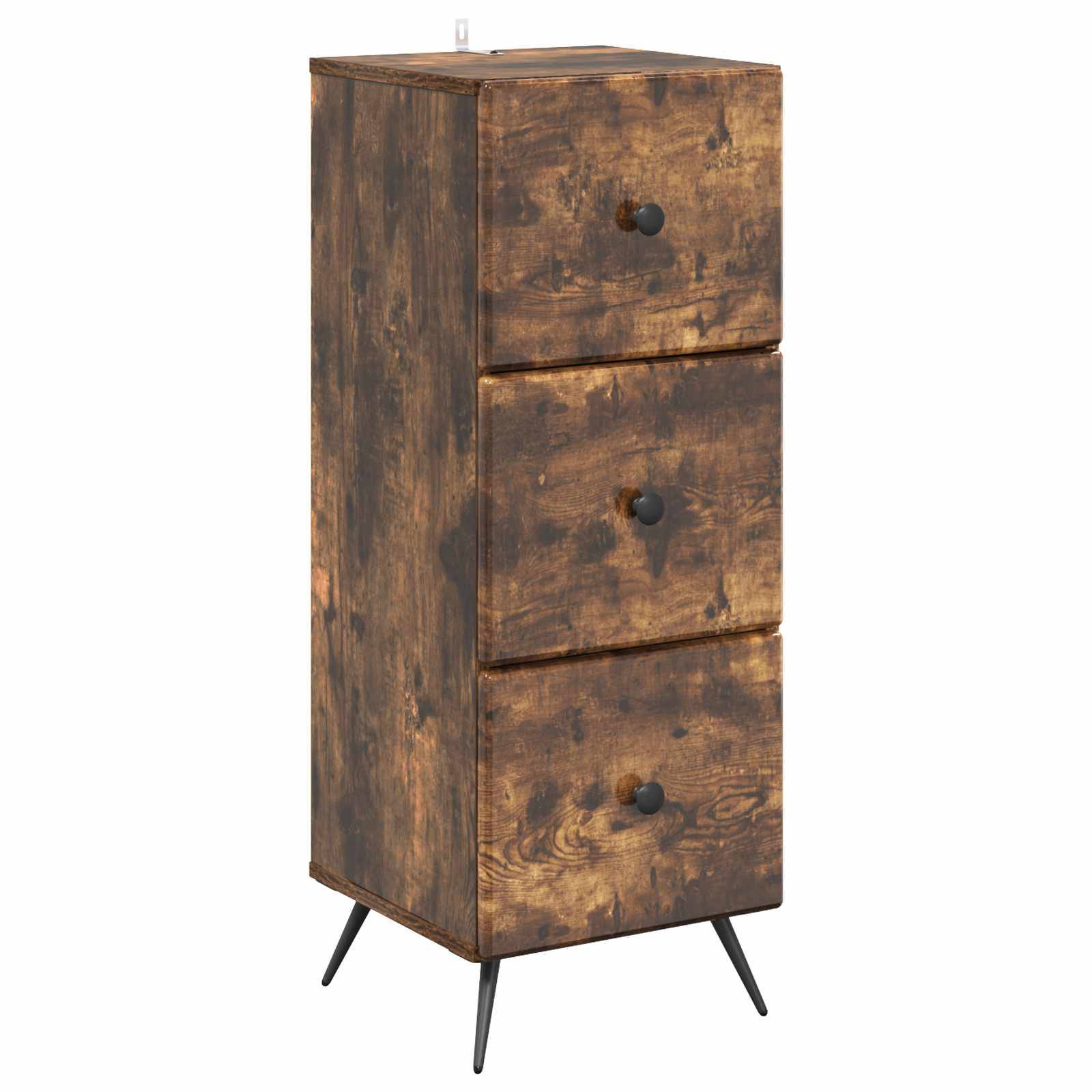 vidaXL Schubladenschrank Geräucherte Eiche 33 x 34,5 x 90 cm