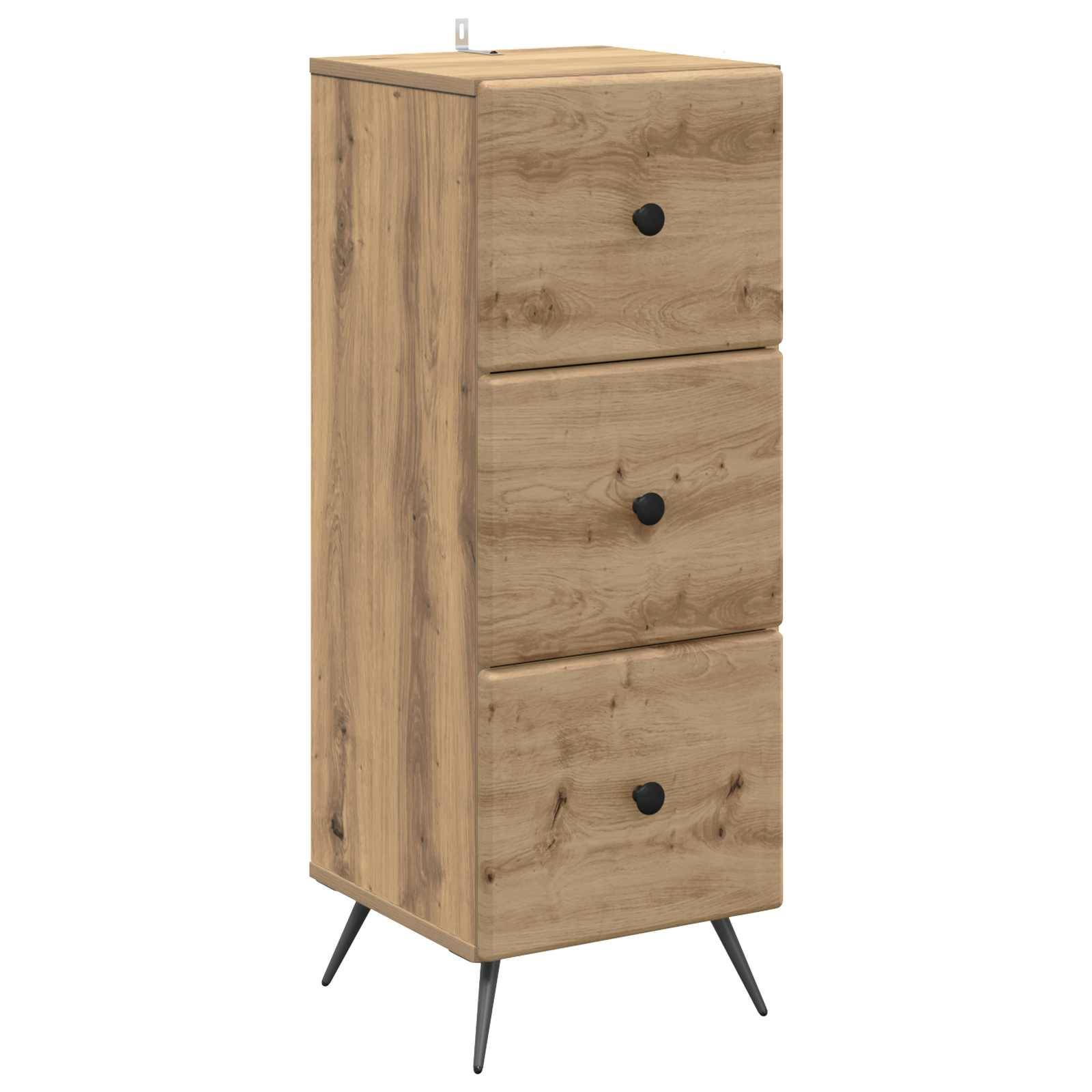 vidaXL Schubladenschrank Artisan-Eiche 33 x 34,5 x 90 cm Holzwerkstoff