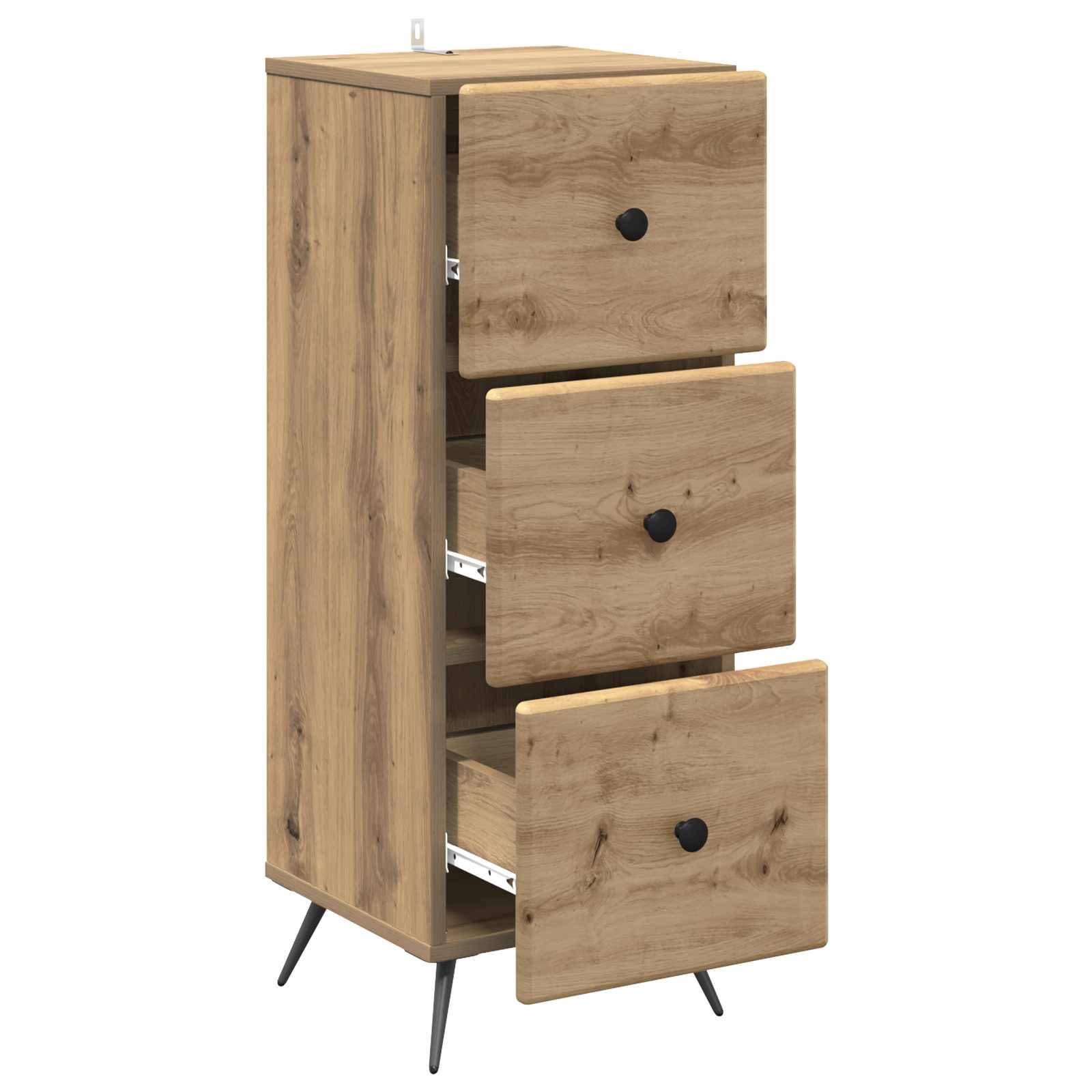 vidaXL Schubladenschrank Artisan-Eiche 33 x 34,5 x 90 cm Holzwerkstoff