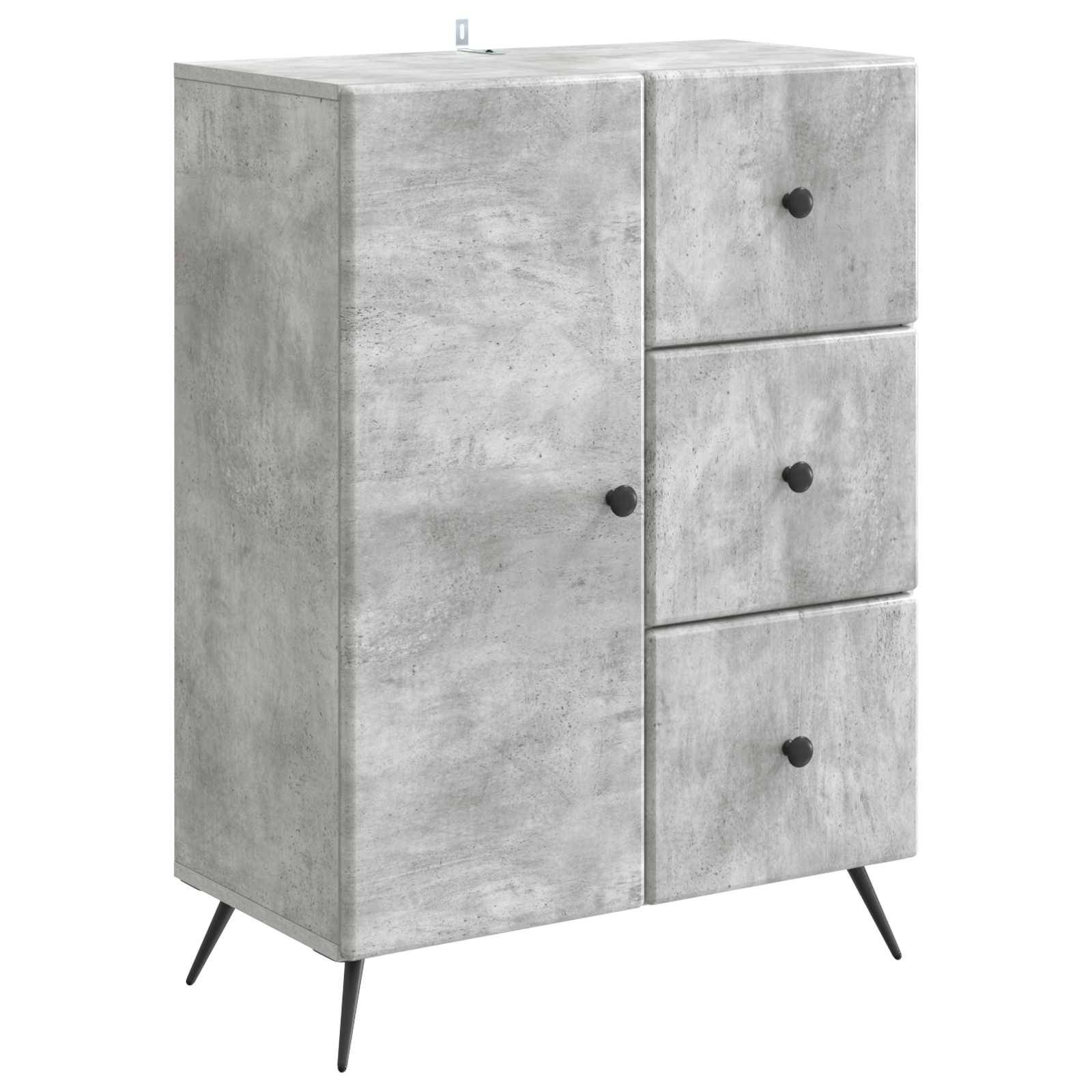 vidaXL Sideboard Betongrau 66 x 34,5 x 90 cm Holzwerkstoff