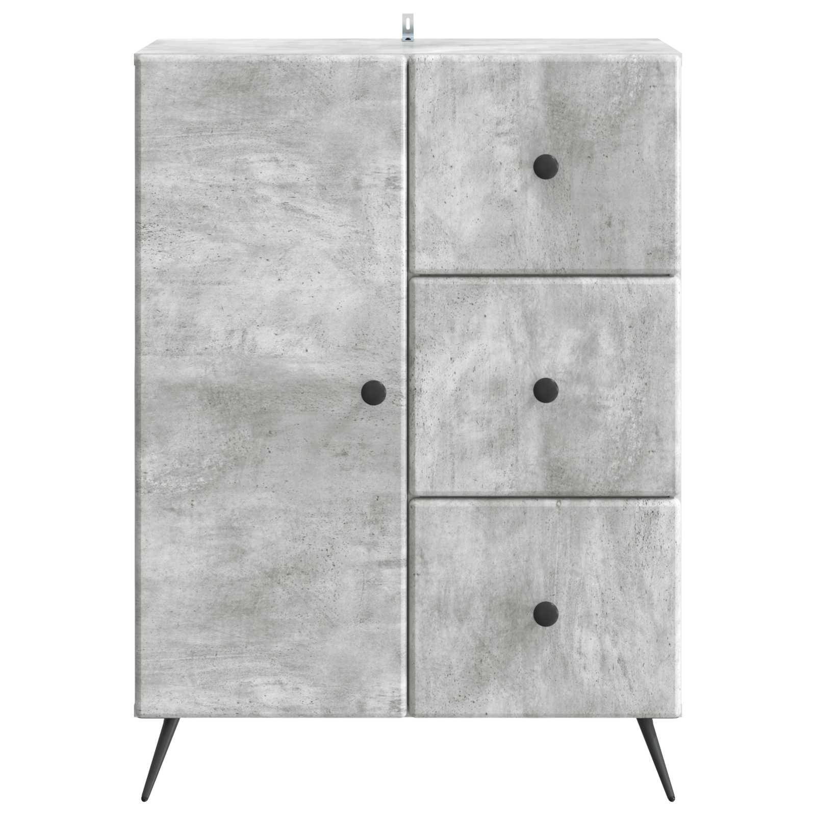 vidaXL Sideboard Betongrau 66 x 34,5 x 90 cm Holzwerkstoff