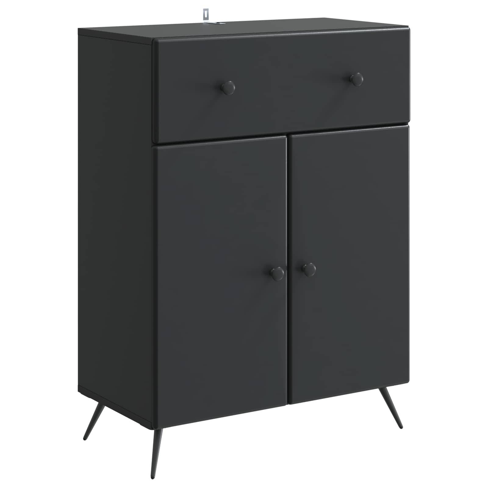 vidaXL Sideboard Schwarz 66 x 34,5 x 90 cm Holzwerkstoff